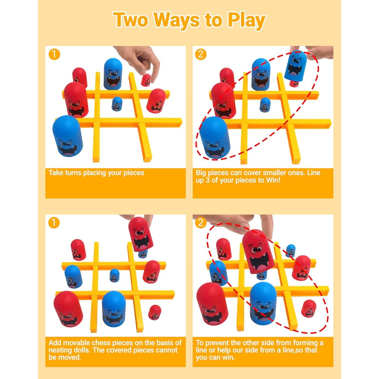 Juego de Tres en Raya Portátil para 2 Jugadores - Fábrica de Juguetes