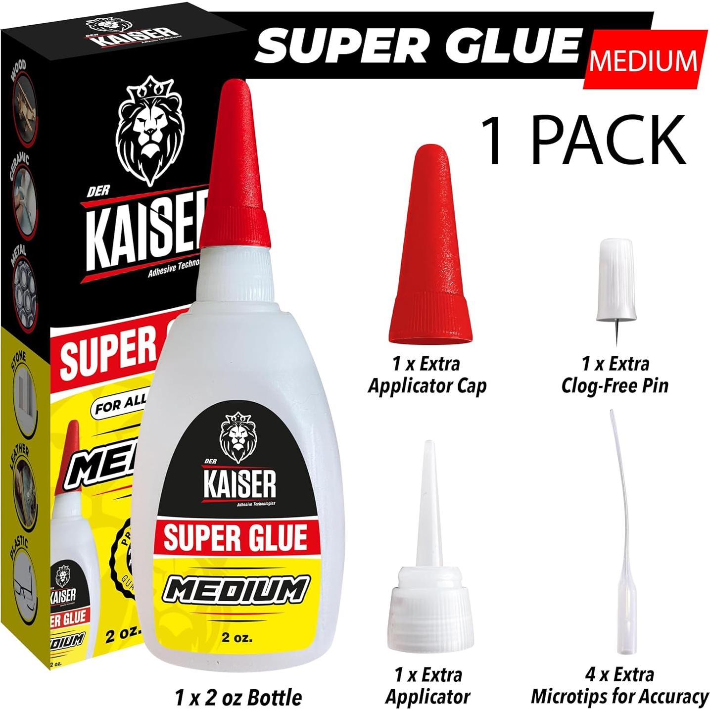 Pegamento Super Glue Der Kaiser 56.7 g - Secado Rápido para Madera y Plástico