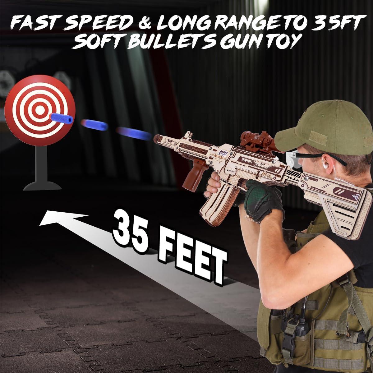 Rompecabezas 3D de Madera VATOS M416 con Dardos de Espuma