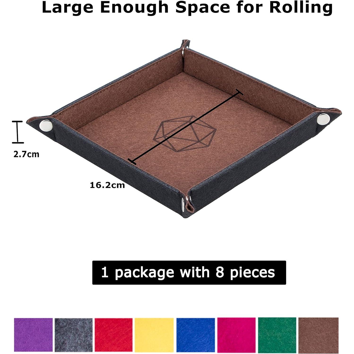 Bandeja de Dados Plegable KISLANE Cuadrada Fieltro 8 Colores