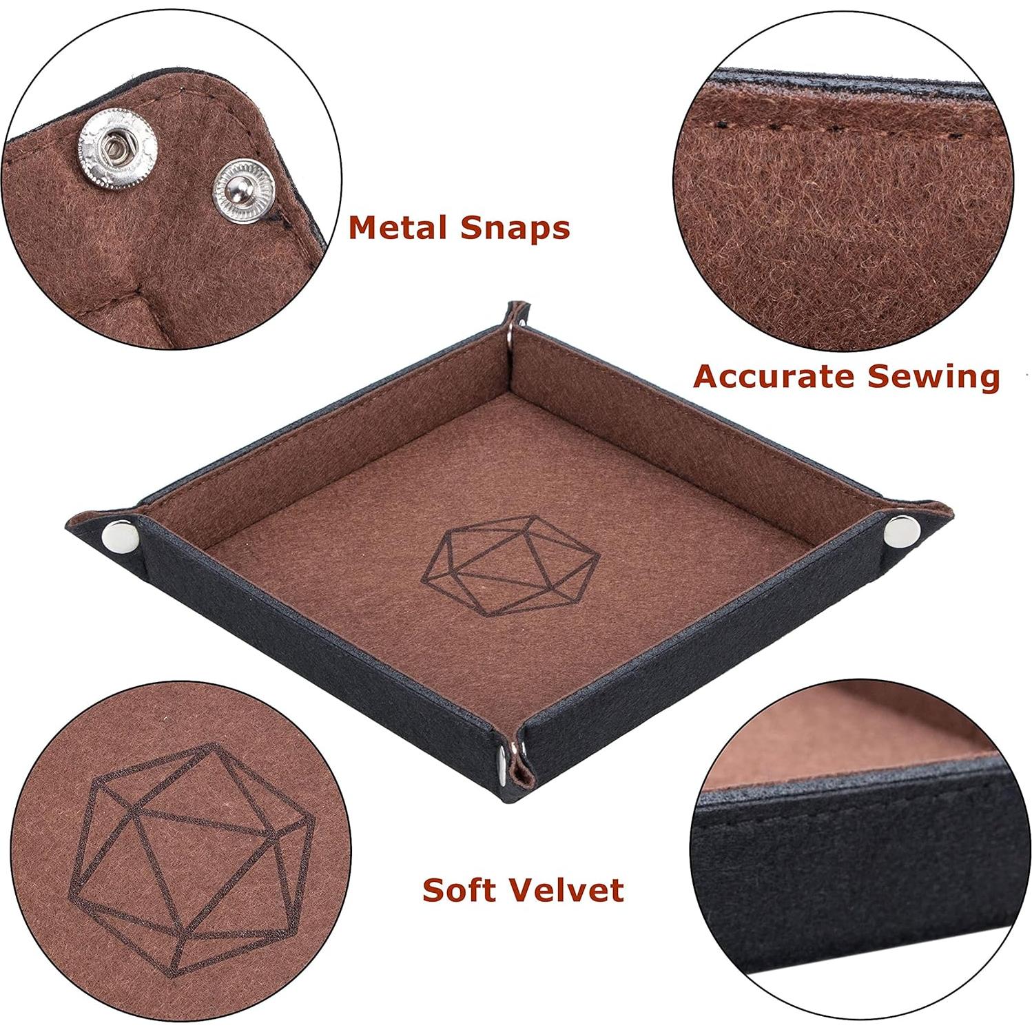 Bandeja de Dados Plegable KISLANE Cuadrada Fieltro 8 Colores