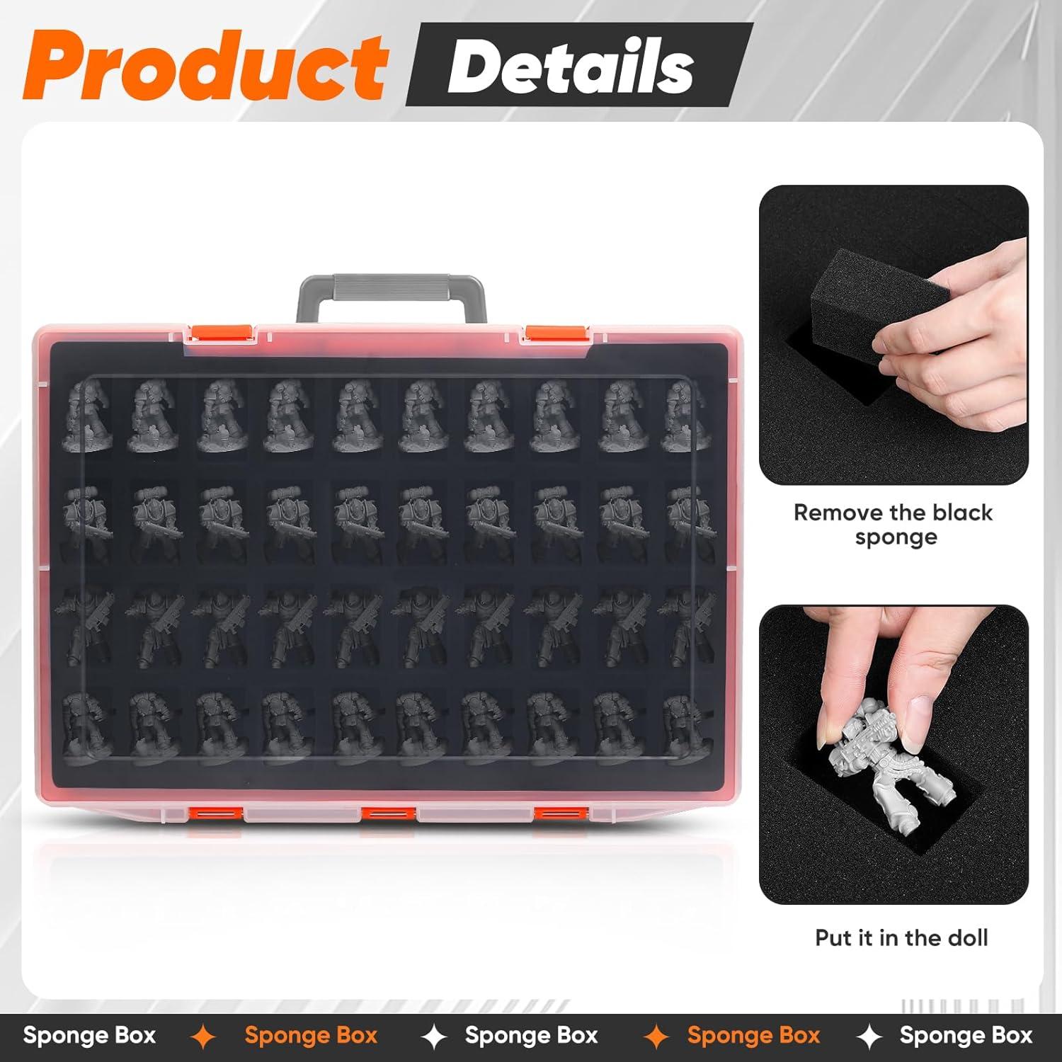 Caja de Transporte para Miniaturas D&D MADCAT 120 Ranuras Naranja