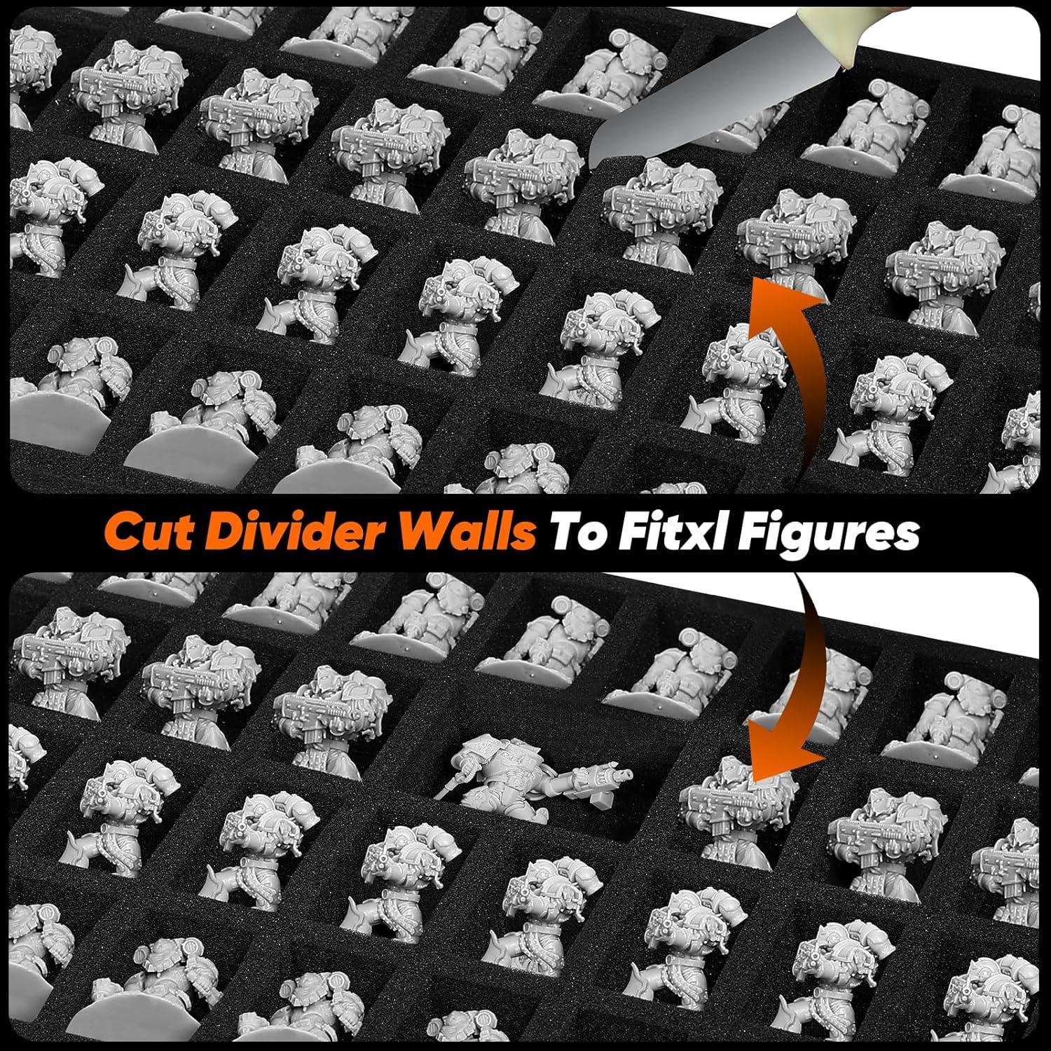 Caja de Transporte para Miniaturas D&D MADCAT 120 Ranuras Naranja