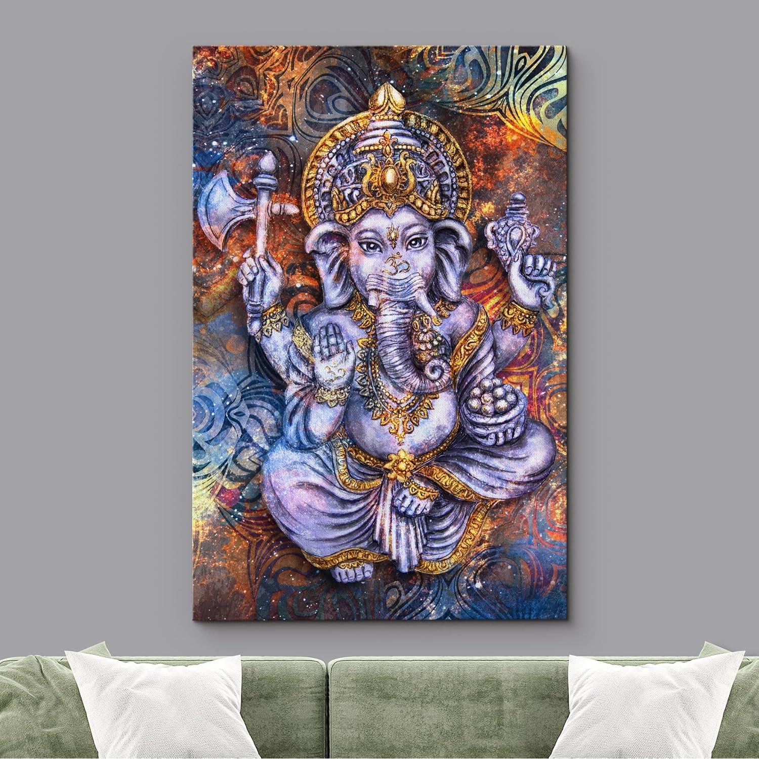 Lienzo Wall26 Ganesha Colorido 91x61 cm Arte Zen
