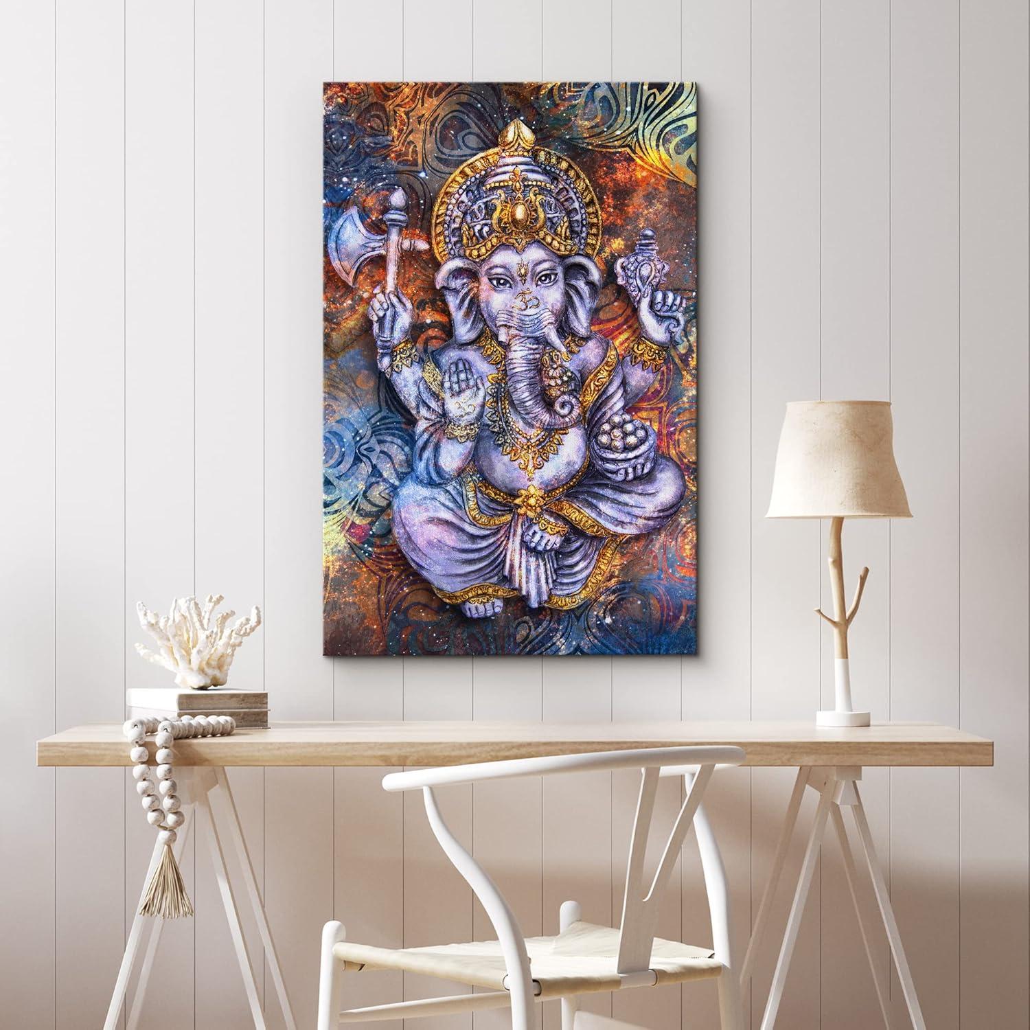 Lienzo Wall26 Ganesha Colorido 91x61 cm Arte Zen