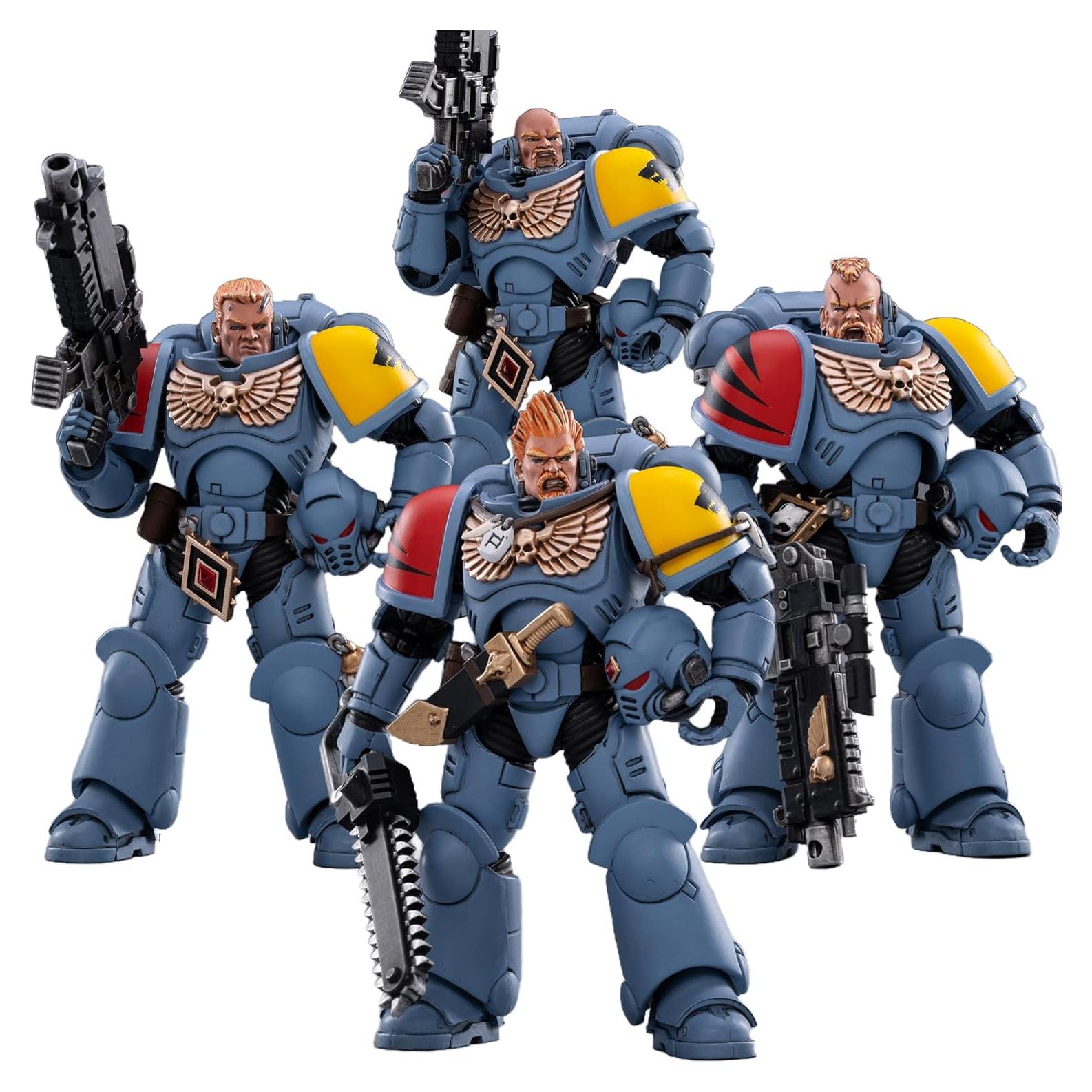 Figuras de Acción JOYTOY 1/18 Warhammer 40,000 Lobos Espaciales 4PCS