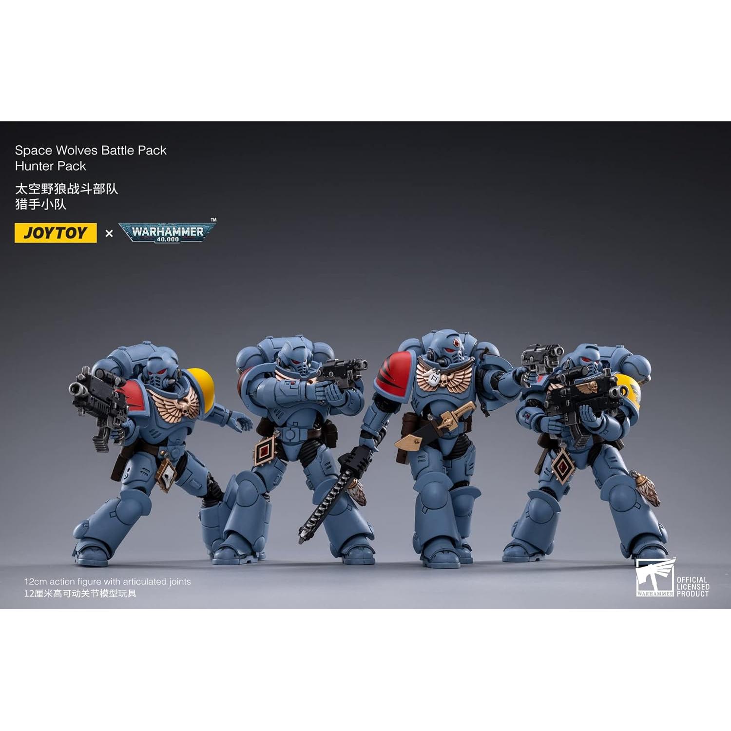 Figuras de Acción JOYTOY 1/18 Warhammer 40,000 Lobos Espaciales 4PCS