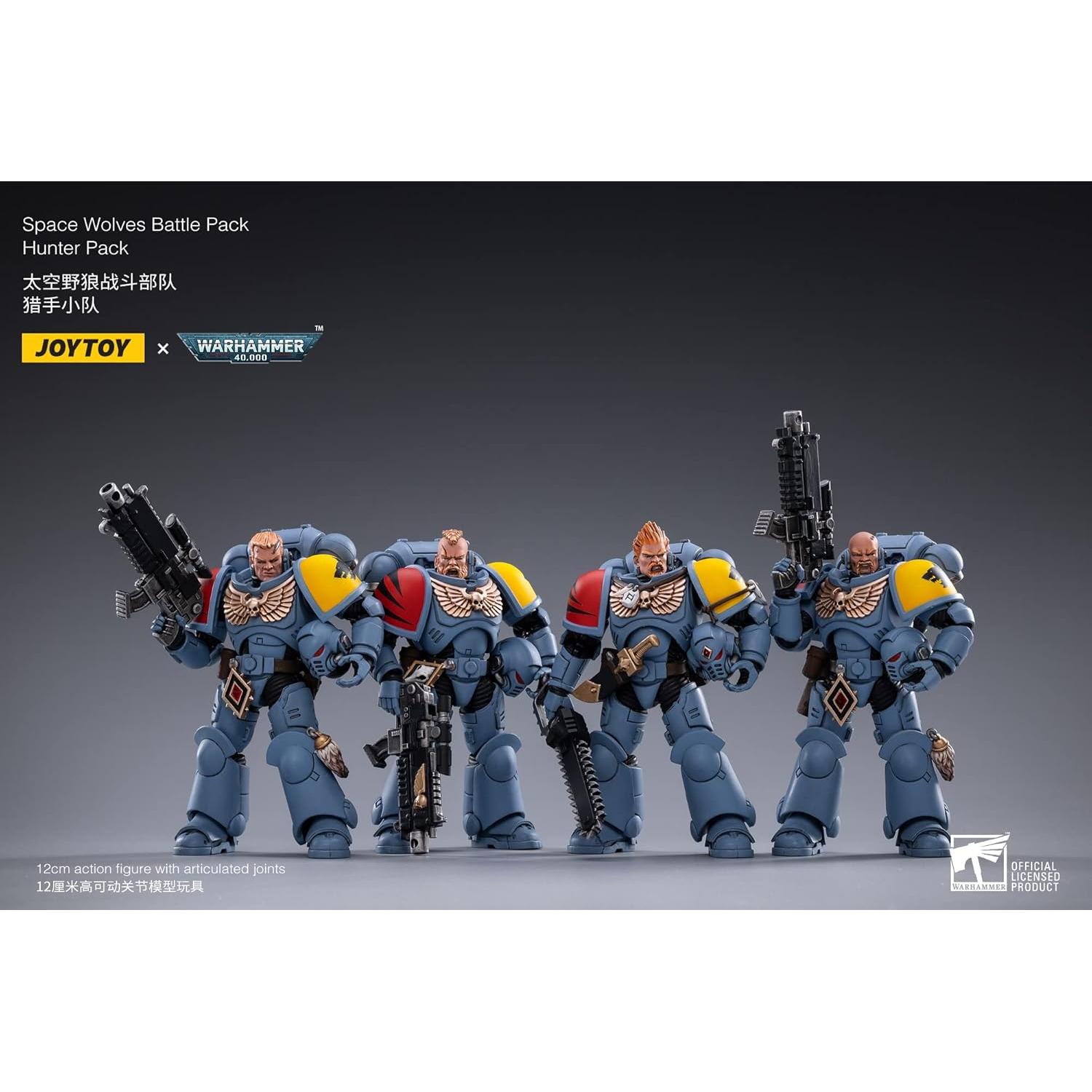 Figuras de Acción JOYTOY 1/18 Warhammer 40,000 Lobos Espaciales 4PCS