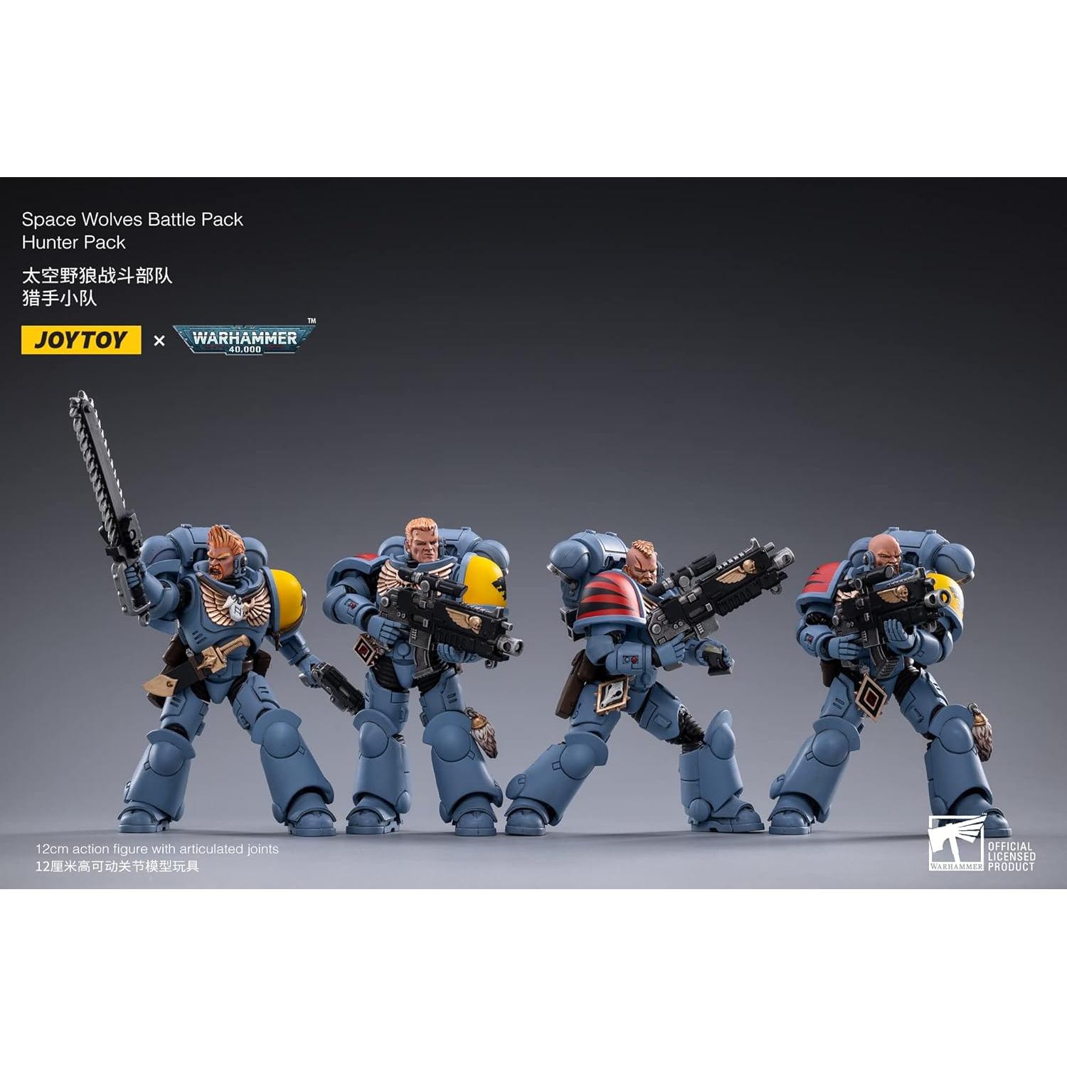Figuras de Acción JOYTOY 1/18 Warhammer 40,000 Lobos Espaciales 4PCS