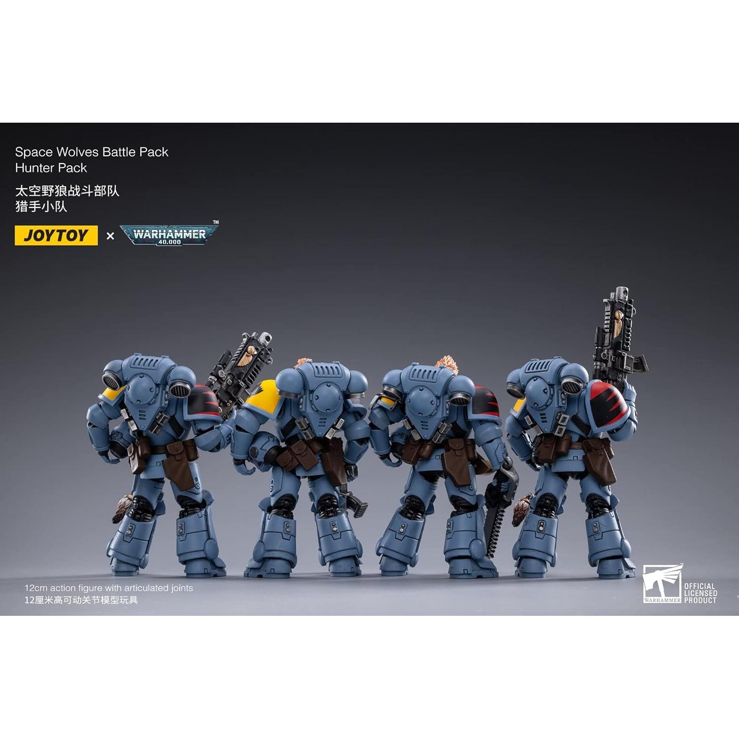 Figuras de Acción JOYTOY 1/18 Warhammer 40,000 Lobos Espaciales 4PCS