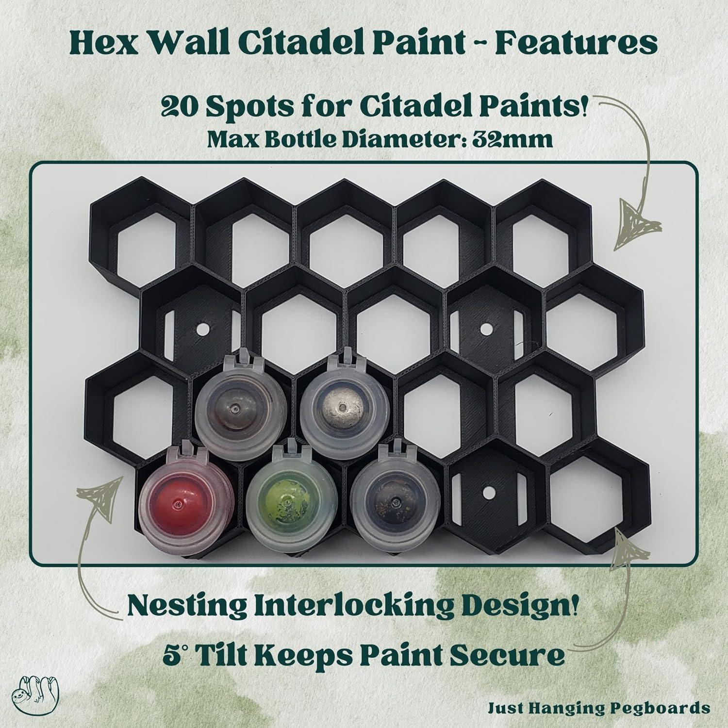 Soporte de Pintura de Pared Genérico para Tarros Citadel - 20 Compartimentos