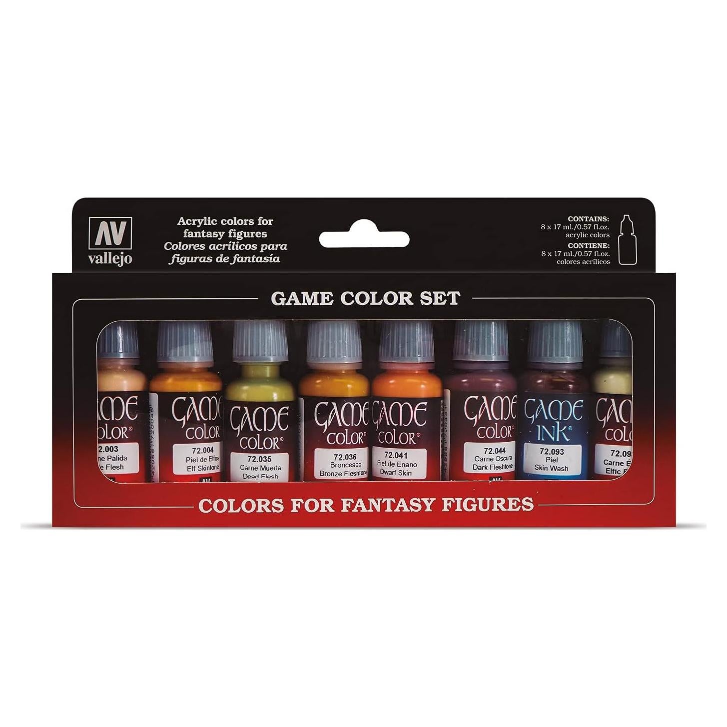 Juego de Pinturas Acrílicas Vallejo Tonos de Piel 8 Colores