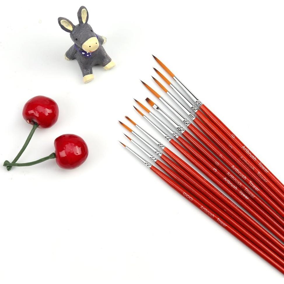 Juego de Pinceles Detallados Artbrush Tower - 11 Piezas Nylon