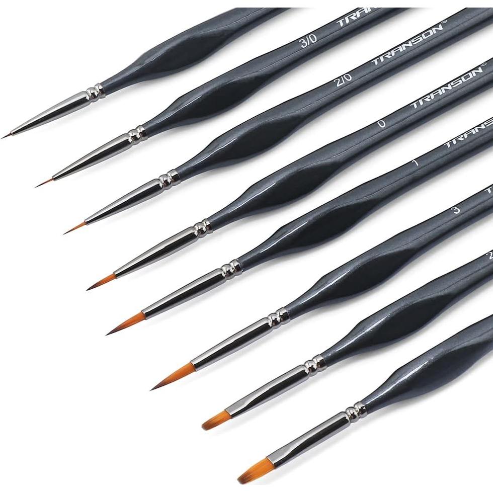 Juego de Pinceles de Detalle Fino Transon 8pcs Nylon