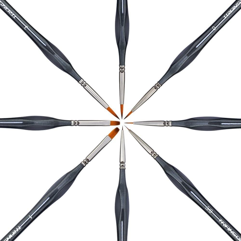 Juego de Pinceles de Detalle Fino Transon 8pcs Nylon