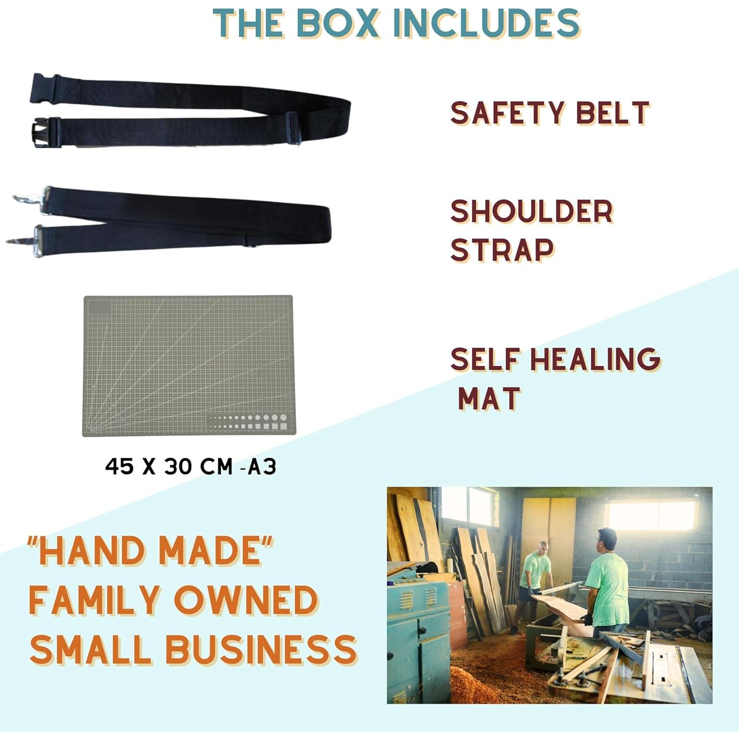 Caja de Pintura Miniatura FOXBITE - Organizador de Madera 49.5x16.5x38.1cm