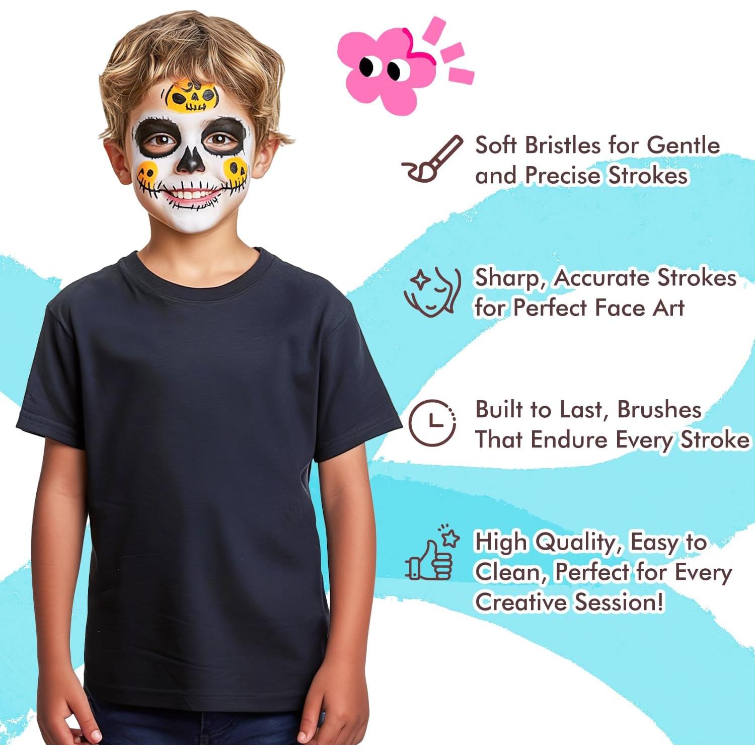 Juego de Pinceles para Pintura Facial Fuumuui 7 Pcs Profesional