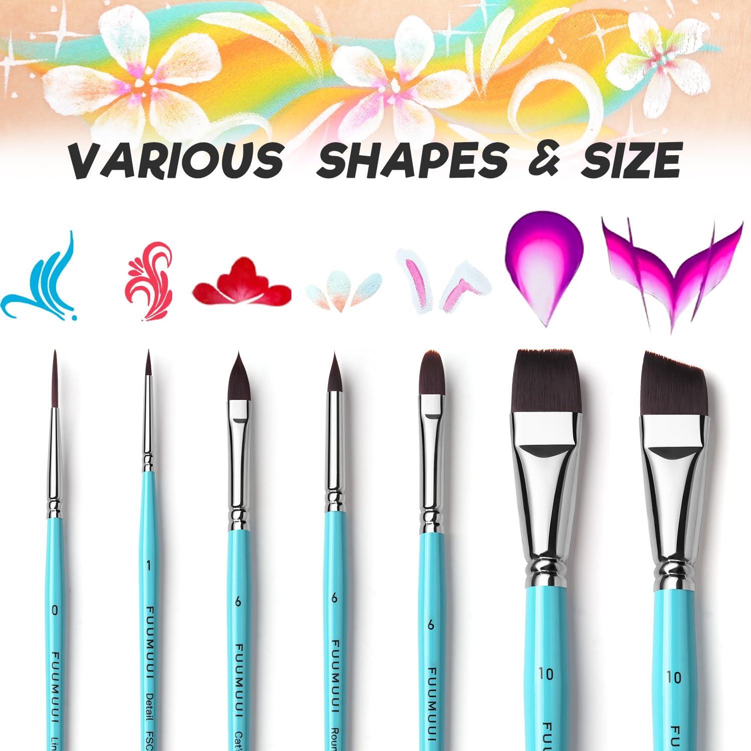 Juego de Pinceles para Pintura Facial Fuumuui 7 Pcs Profesional