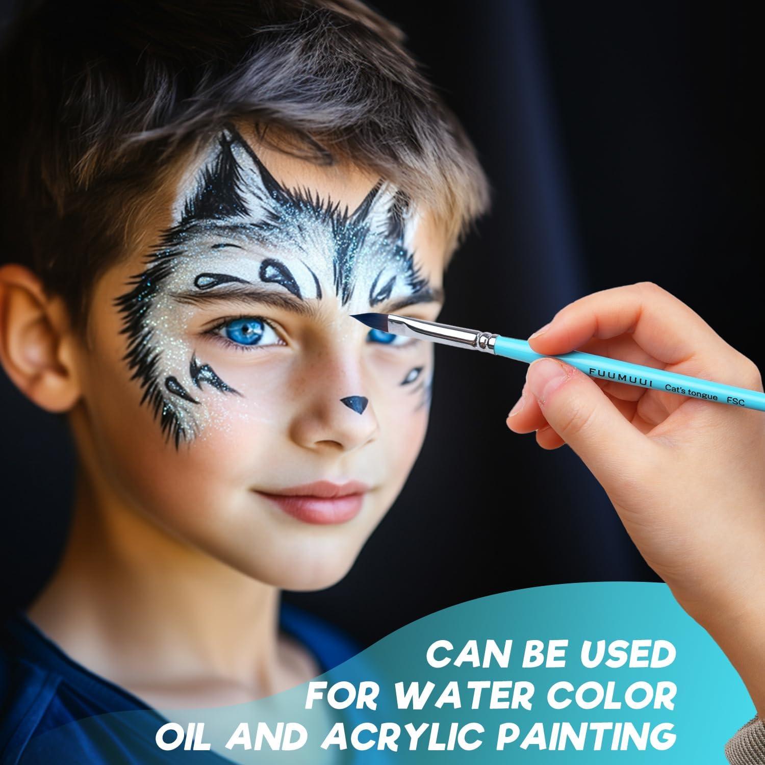 Juego de Pinceles para Pintura Facial Fuumuui 7 Pcs Profesional