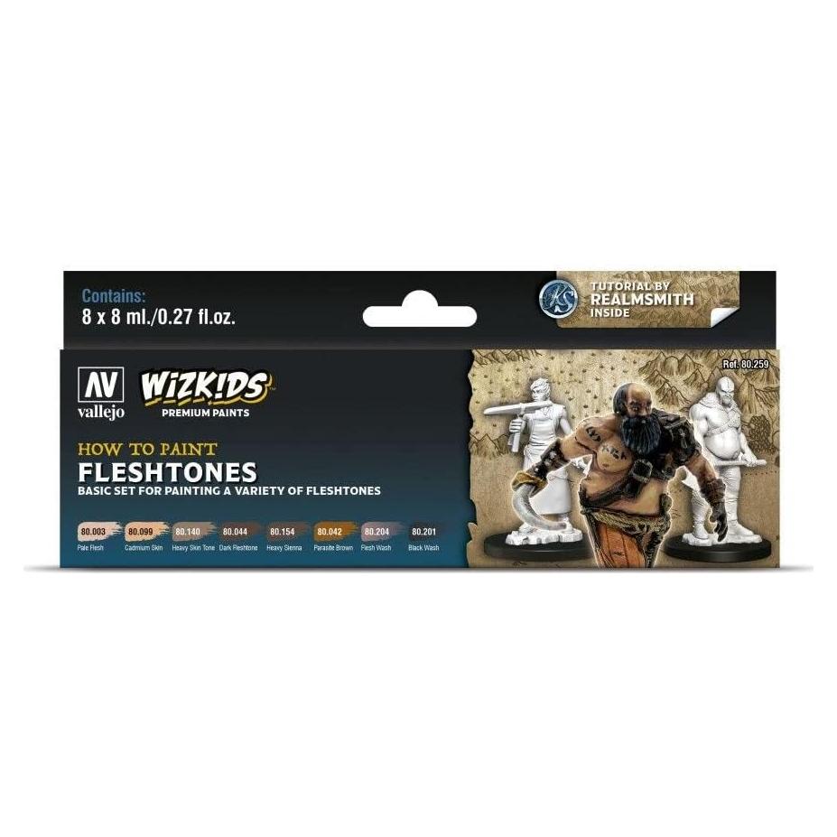 Set de Pinturas Acrílicas Vallejo Wizkids Tonos de Piel 8x8ml