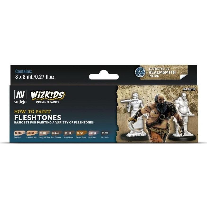 Set de Pinturas Acrílicas Vallejo Wizkids Tonos de Piel 8x8ml