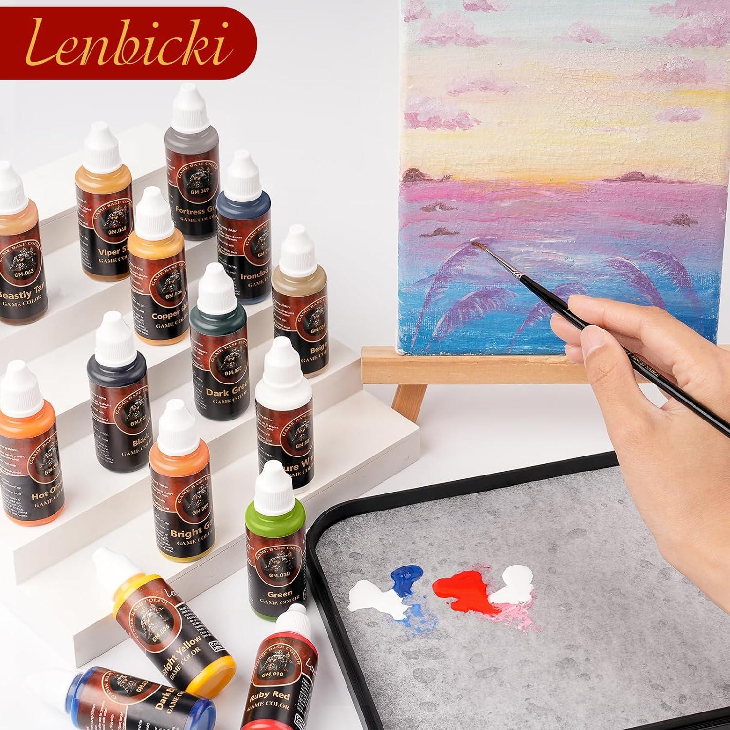 Juego de Pintura Acrílica Profesional 16 Colores Lenbicki 20ml