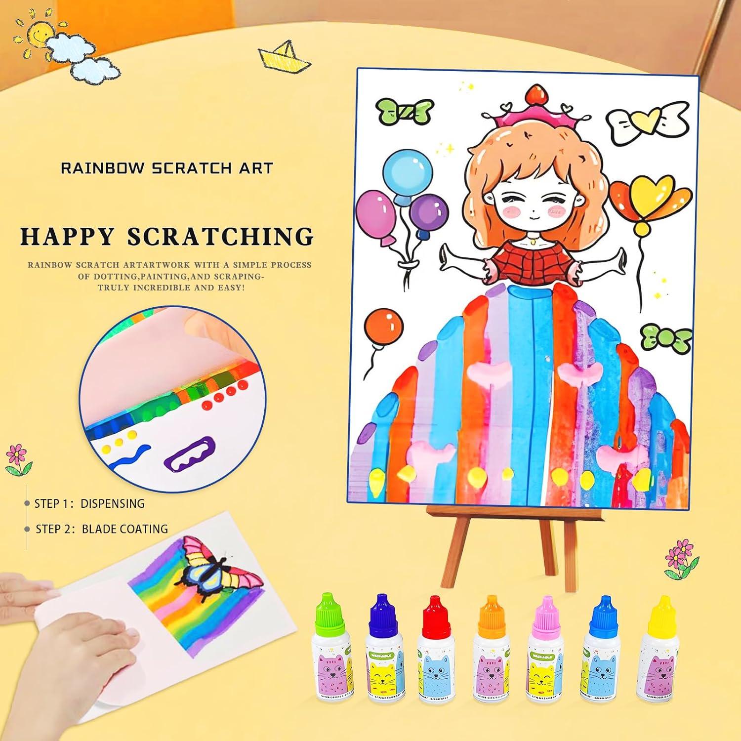 Kit de Arte de Rasguño Arcoíris EGOBUY para Niños 20.6x13cm