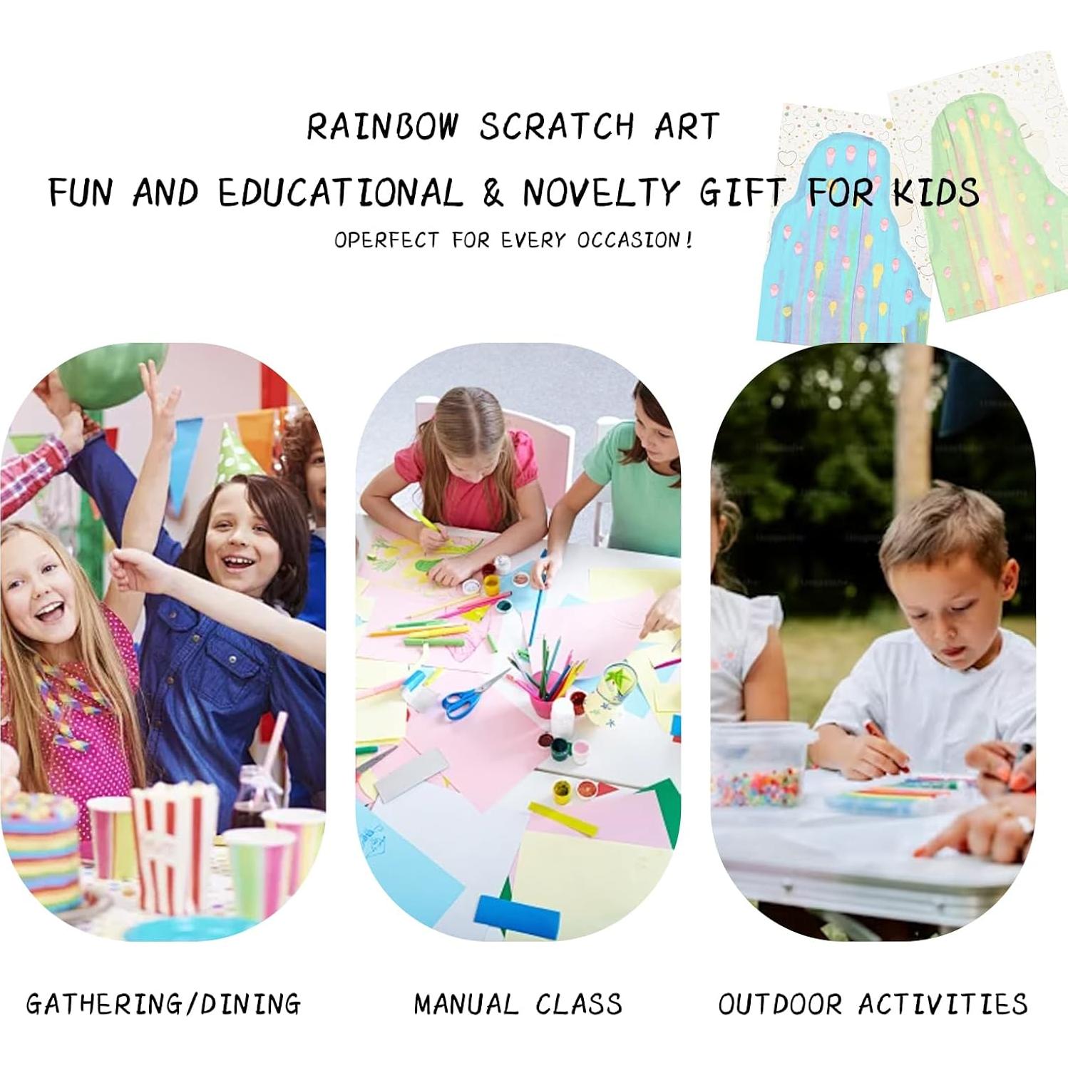 Kit de Arte de Rasguño Arcoíris EGOBUY para Niños 20.6x13cm