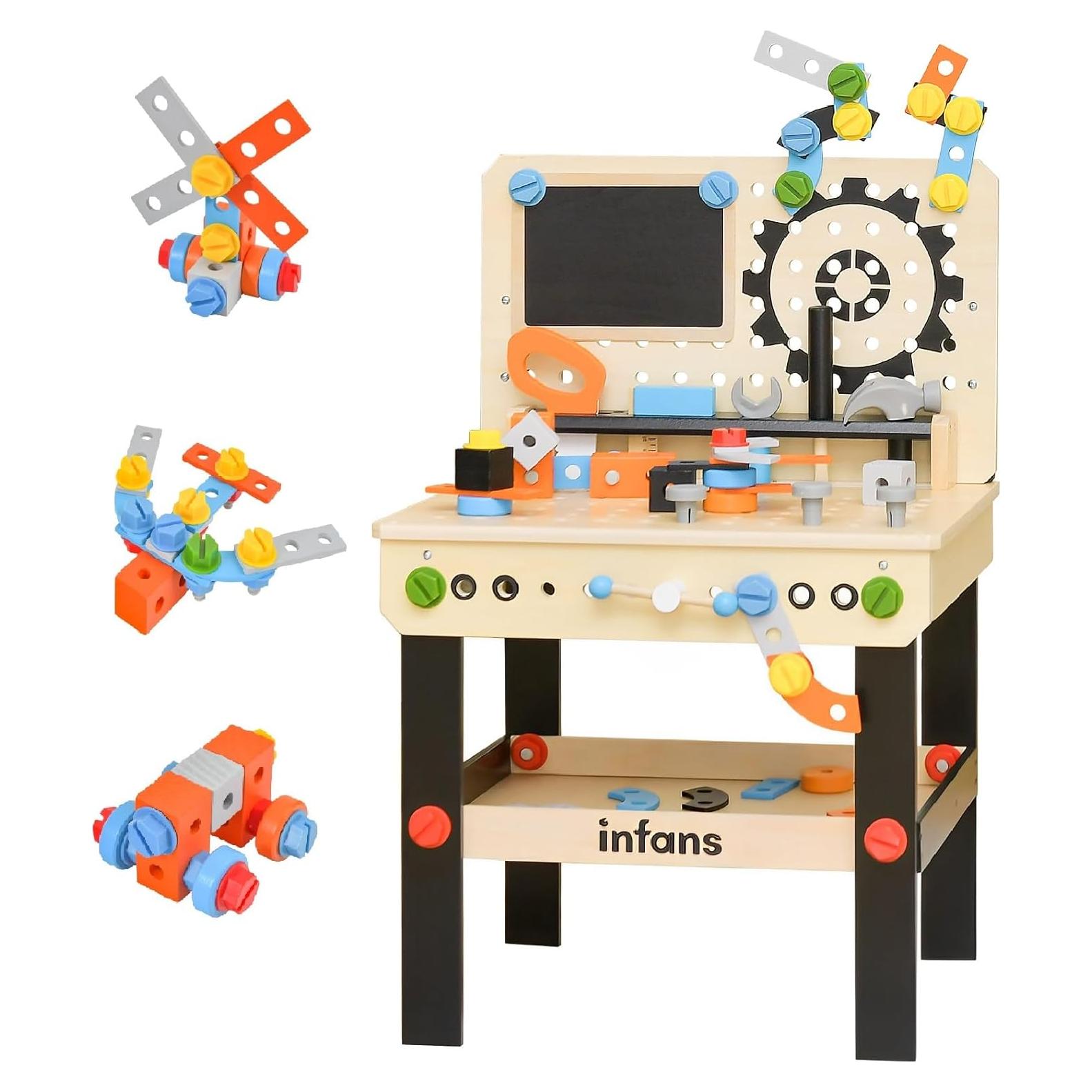 Banco de Herramientas INFANS para Niños con 75 Accesorios