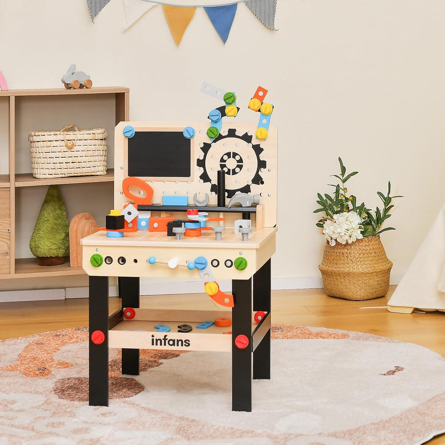 Banco de Herramientas INFANS para Niños con 75 Accesorios