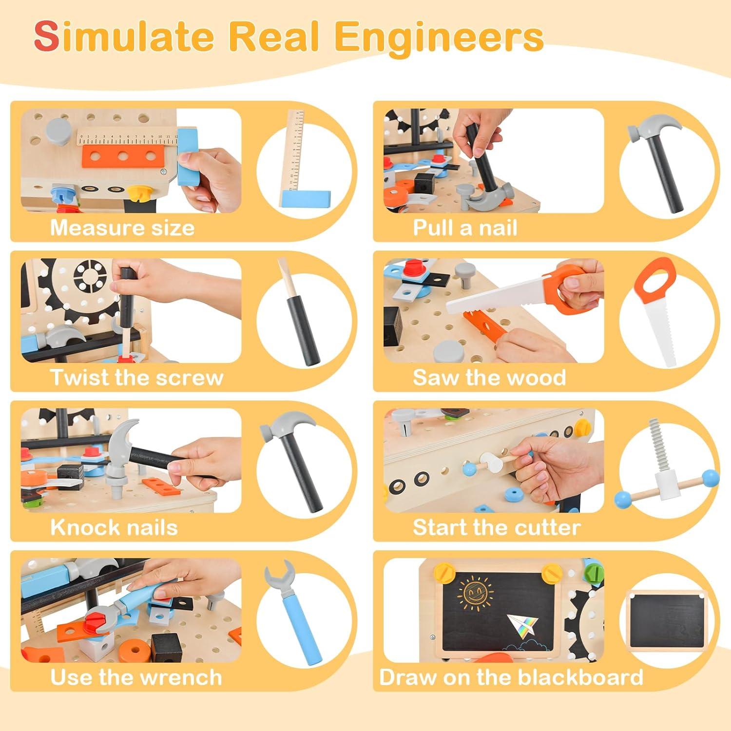 Banco de Herramientas INFANS para Niños con 75 Accesorios