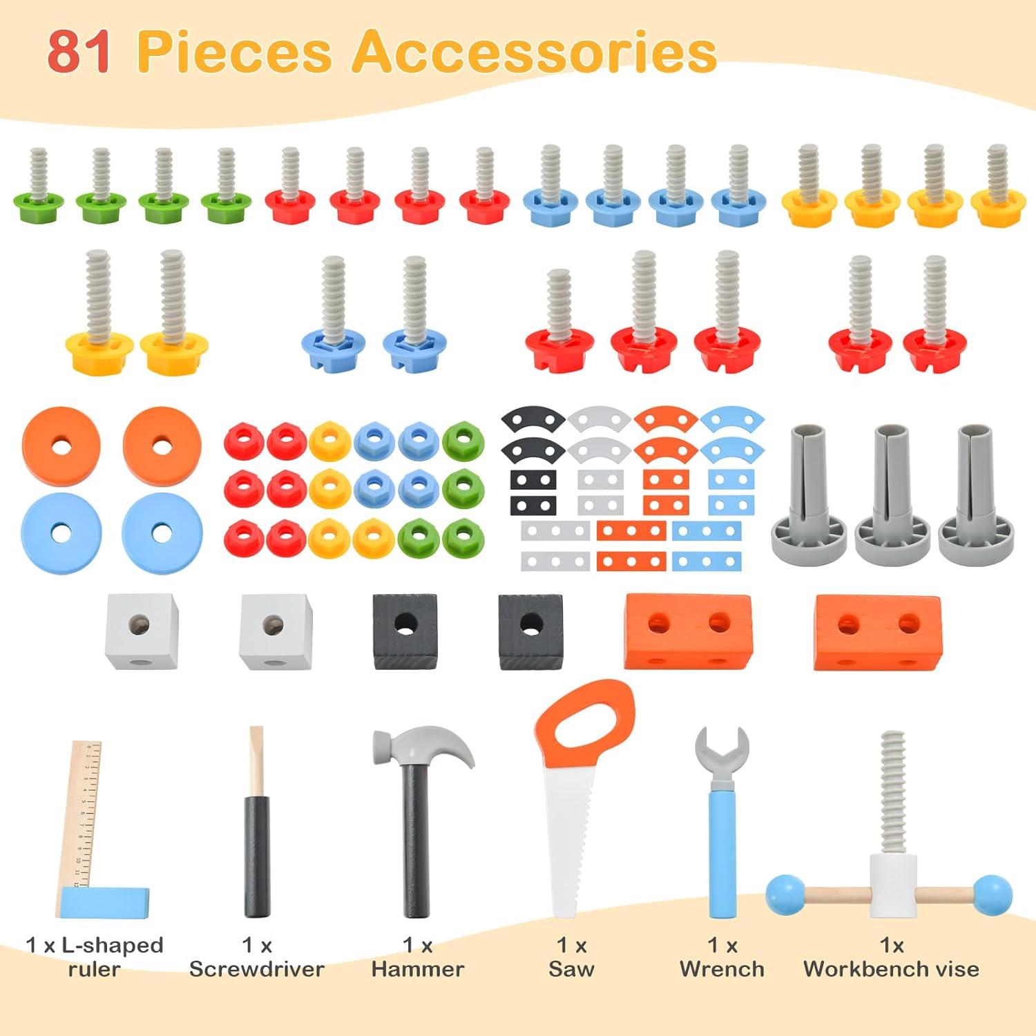 Banco de Herramientas INFANS para Niños con 75 Accesorios