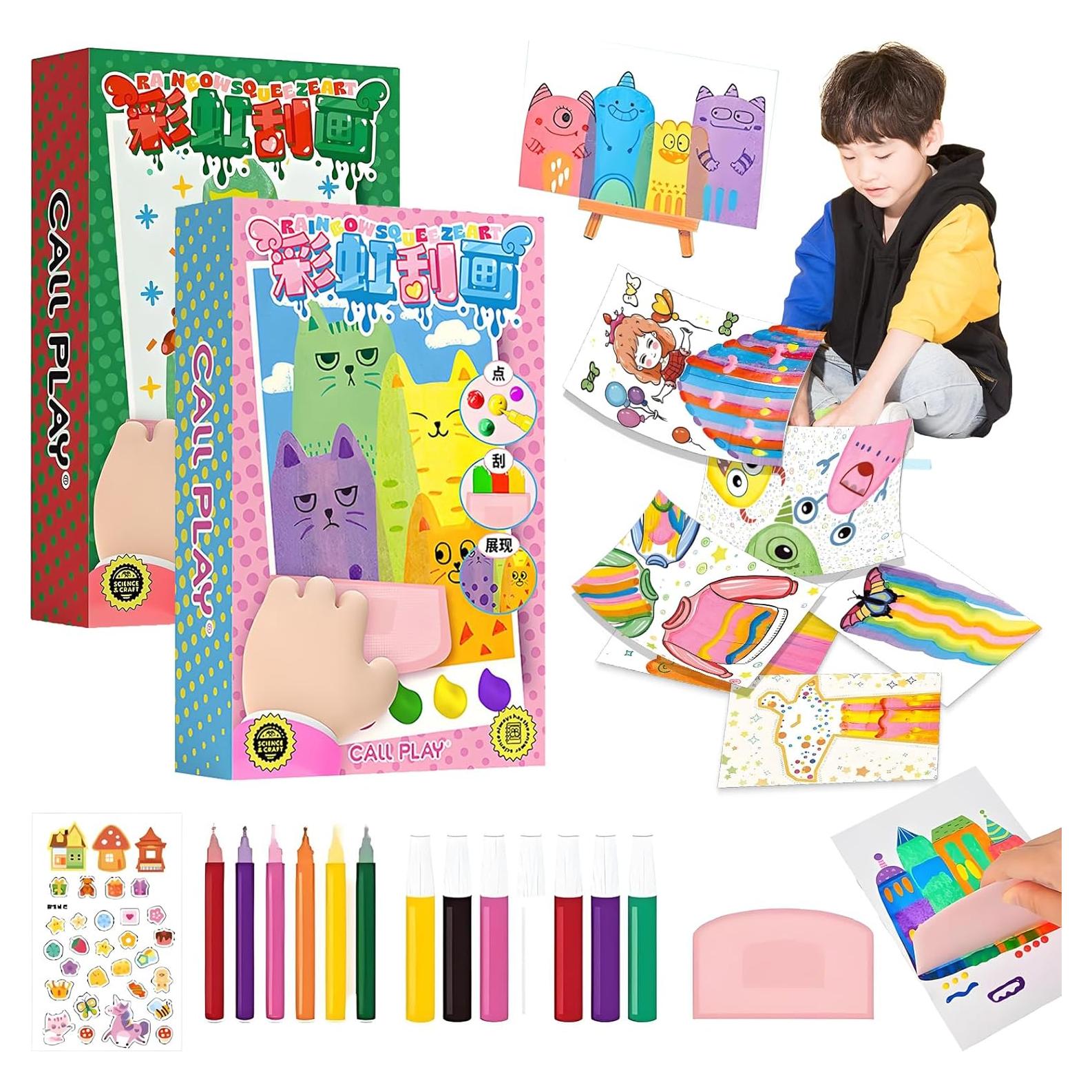 Kit de Arte de Rasguño Arcoíris EGOBUY para Niños 20 Piezas