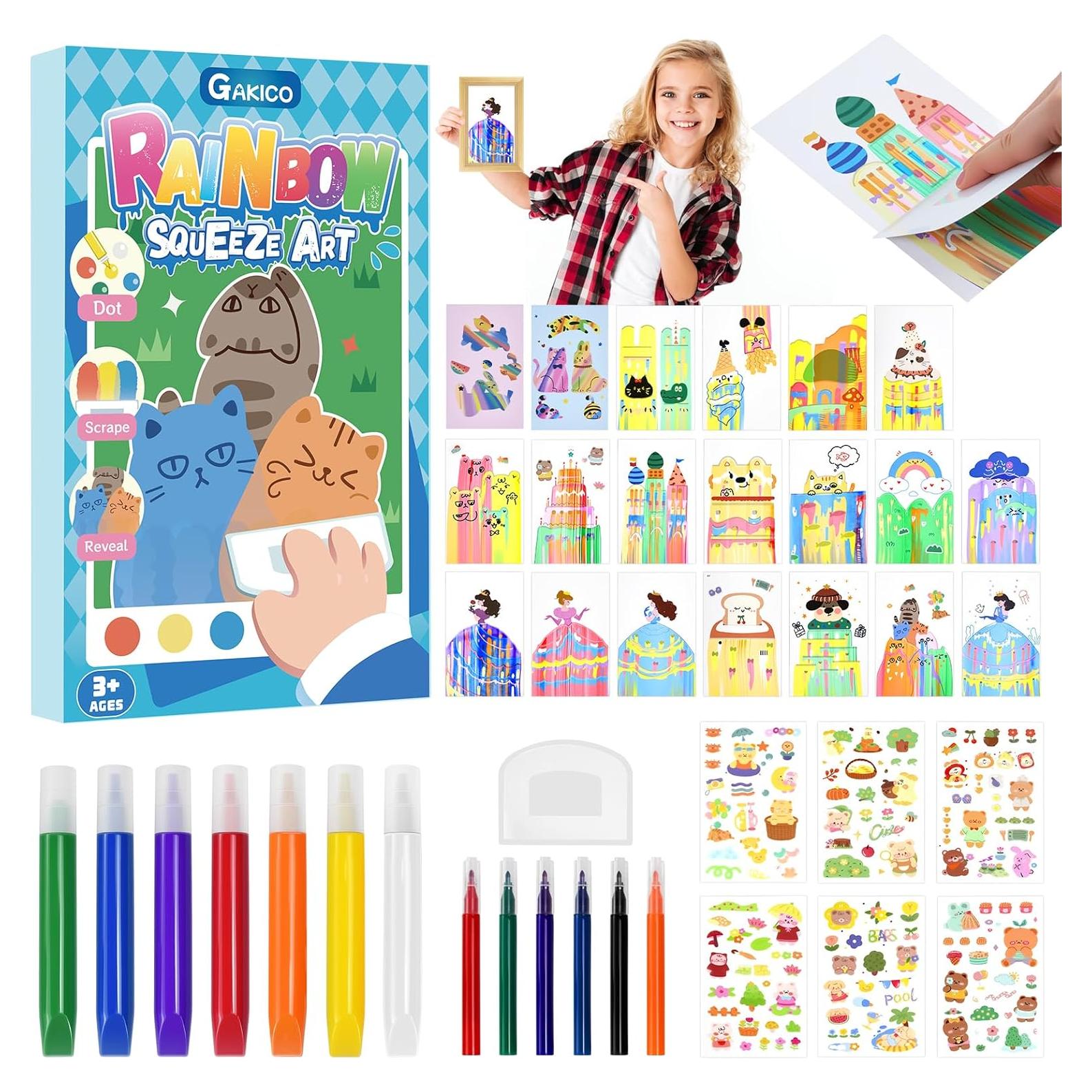 Kit de Arte de Rasguño Arcoíris GAKICO para Niños - 20.1x12.7 cm