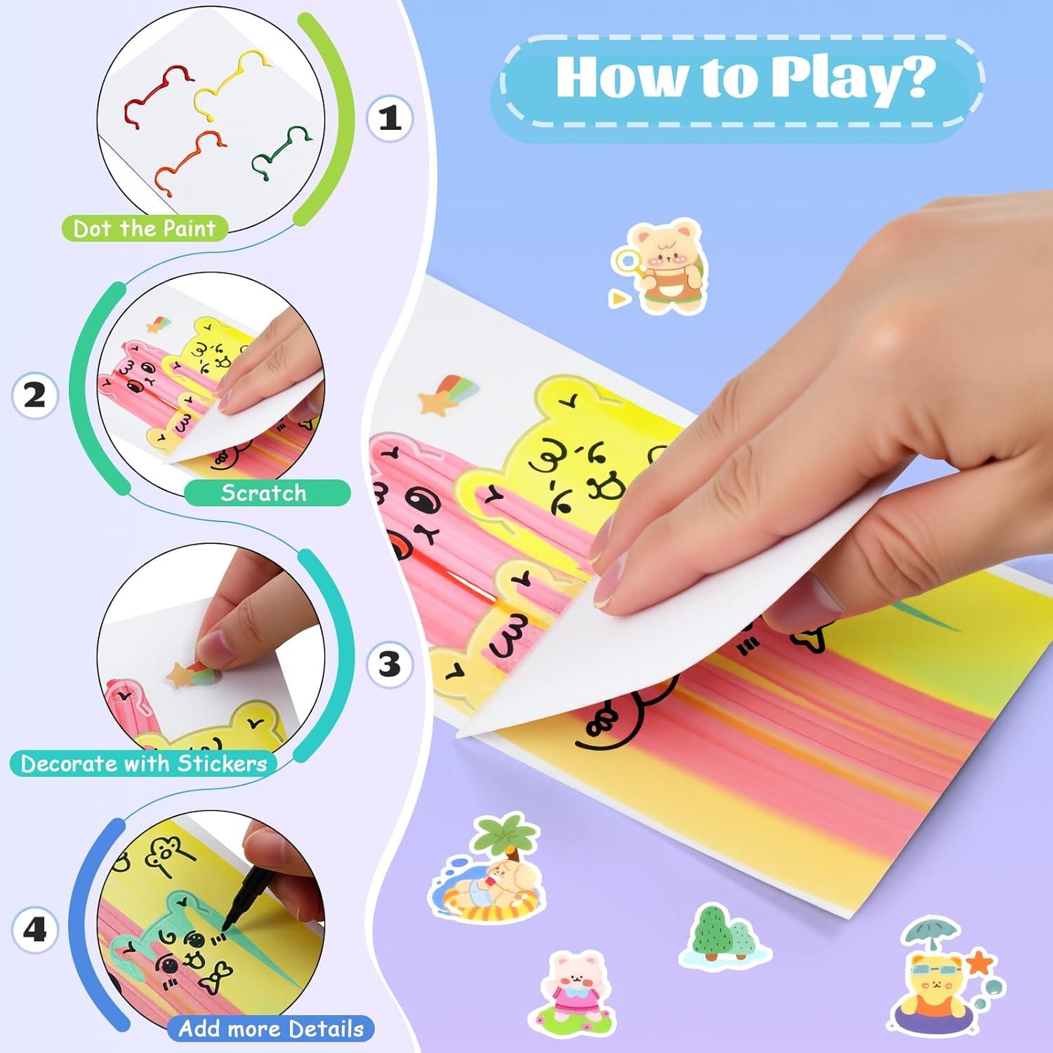 Kit de Arte de Rasguño Arcoíris GAKICO para Niños - 20.1x12.7 cm