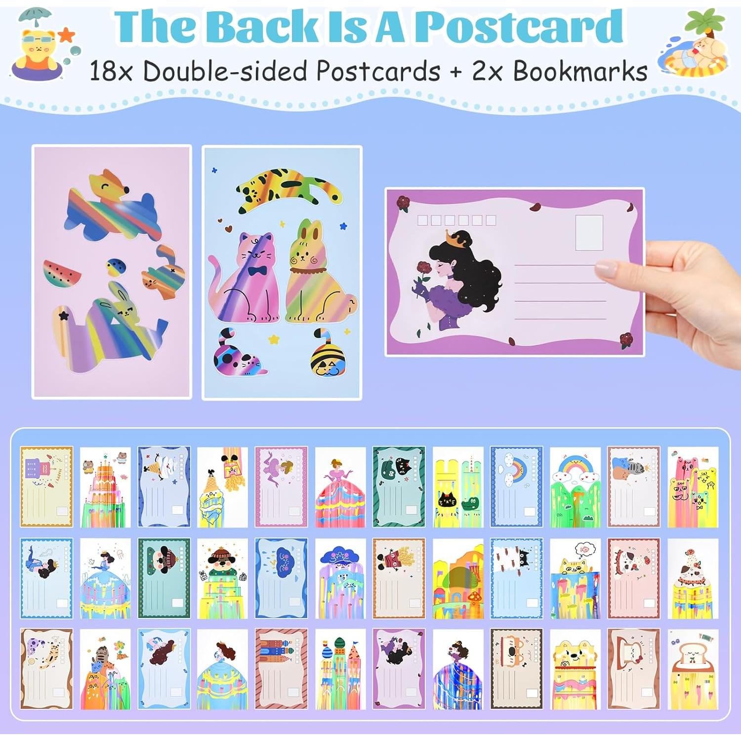 Kit de Arte de Rasguño Arcoíris GAKICO para Niños - 20.1x12.7 cm