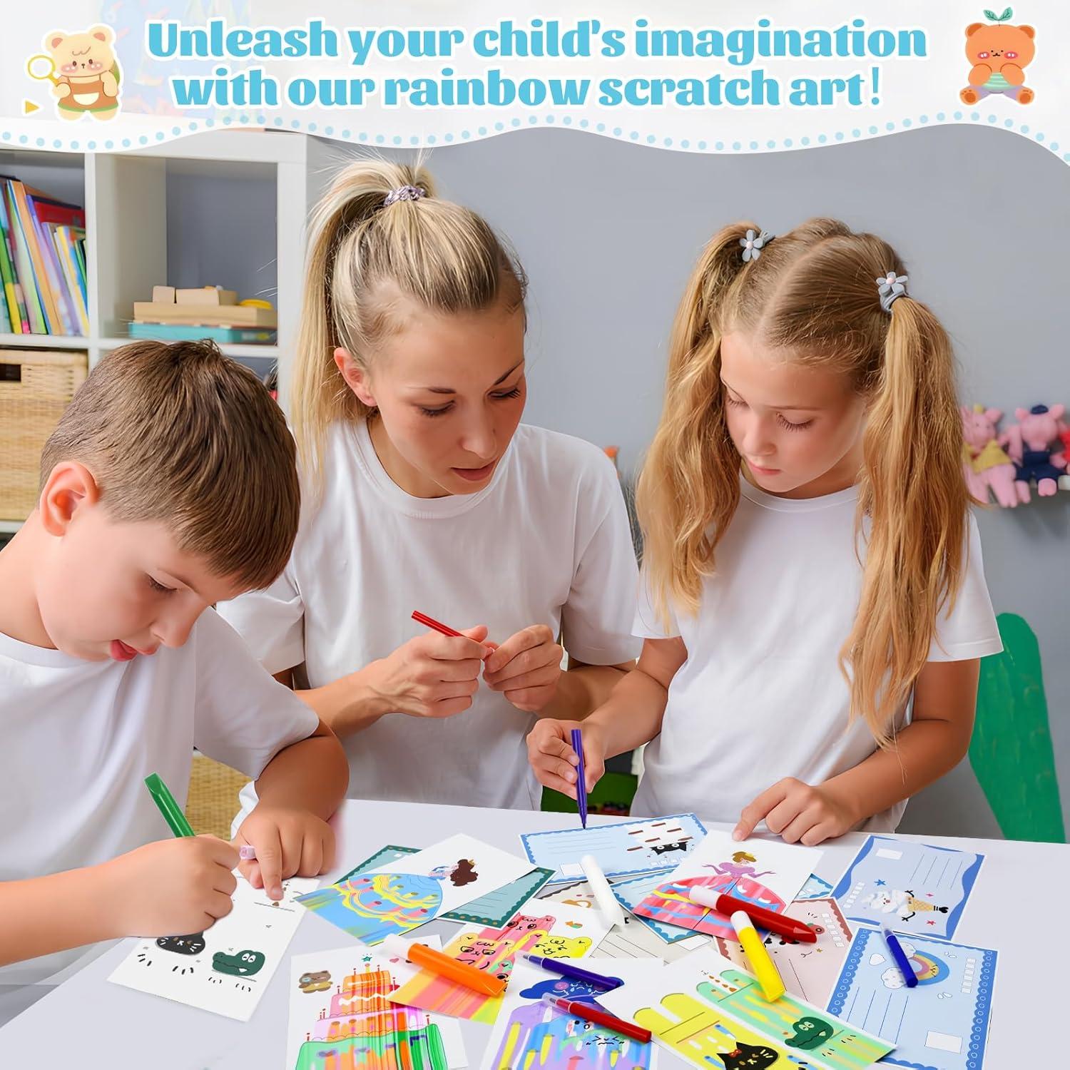 Kit de Arte de Rasguño Arcoíris GAKICO para Niños - 20.1x12.7 cm