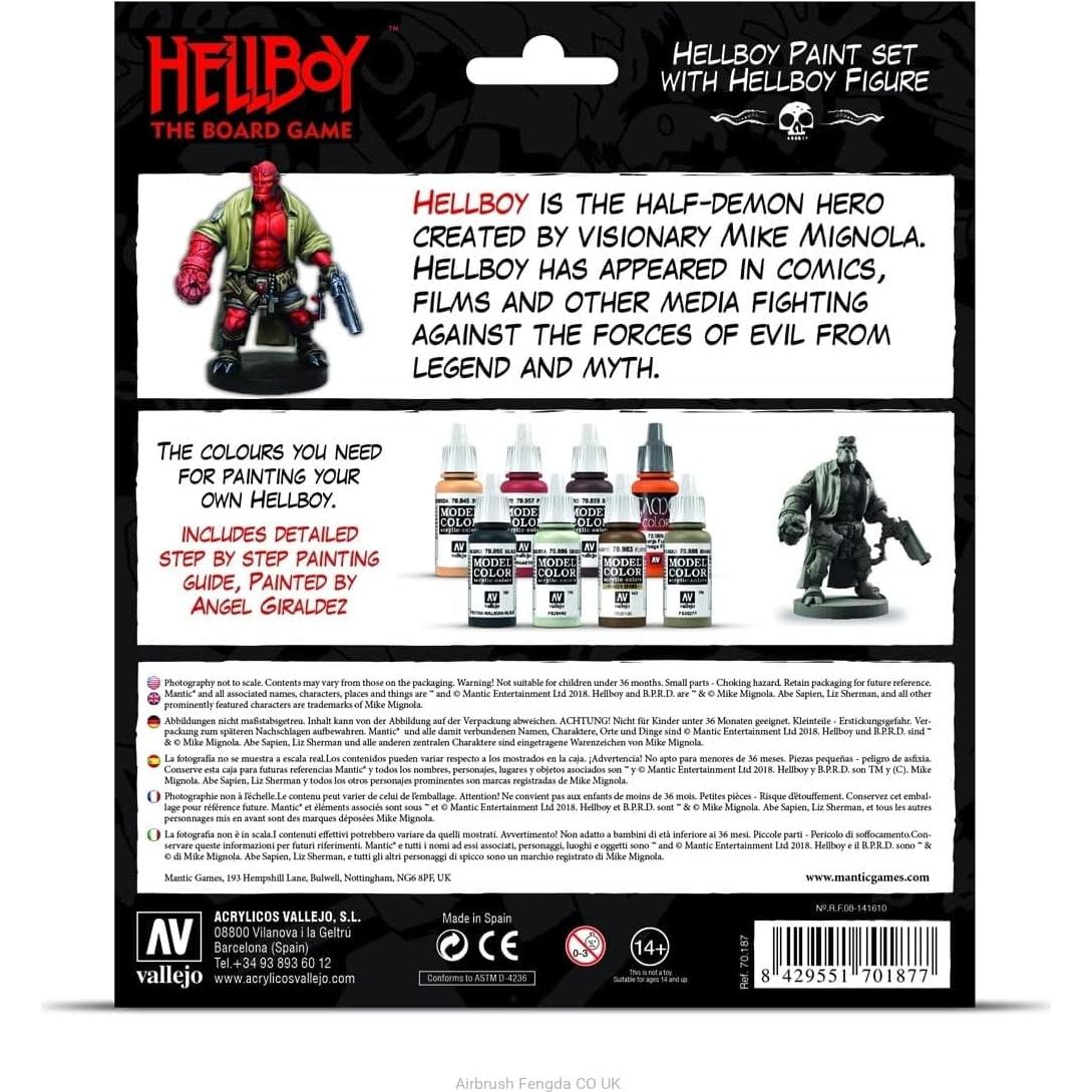 Juego de Mesa Vallejo VAL70187 Set de Pintura Hellboy 9 Piezas