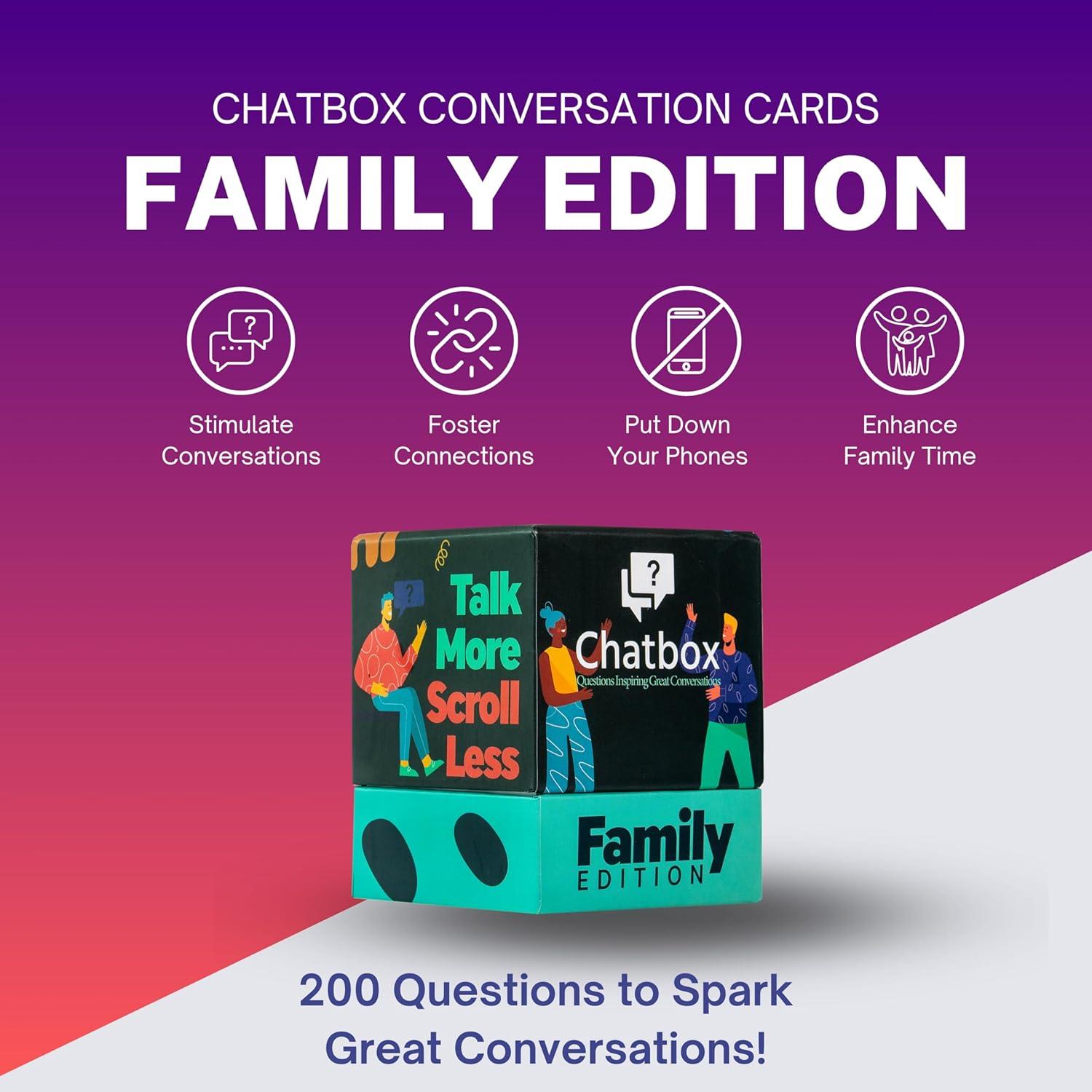 Chatbox - 200 Tarjetas de Conversación para Juegos Familiares