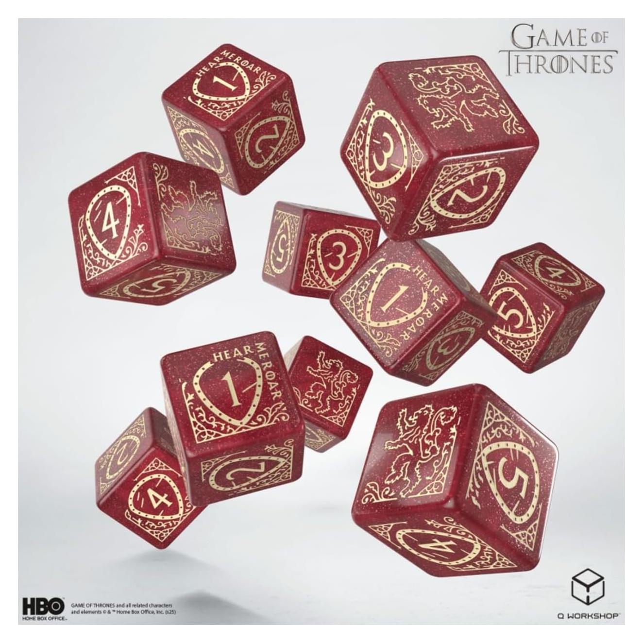 Juego de Dados Lannister 10xD6 Q-Workshop - Juego de Tronos