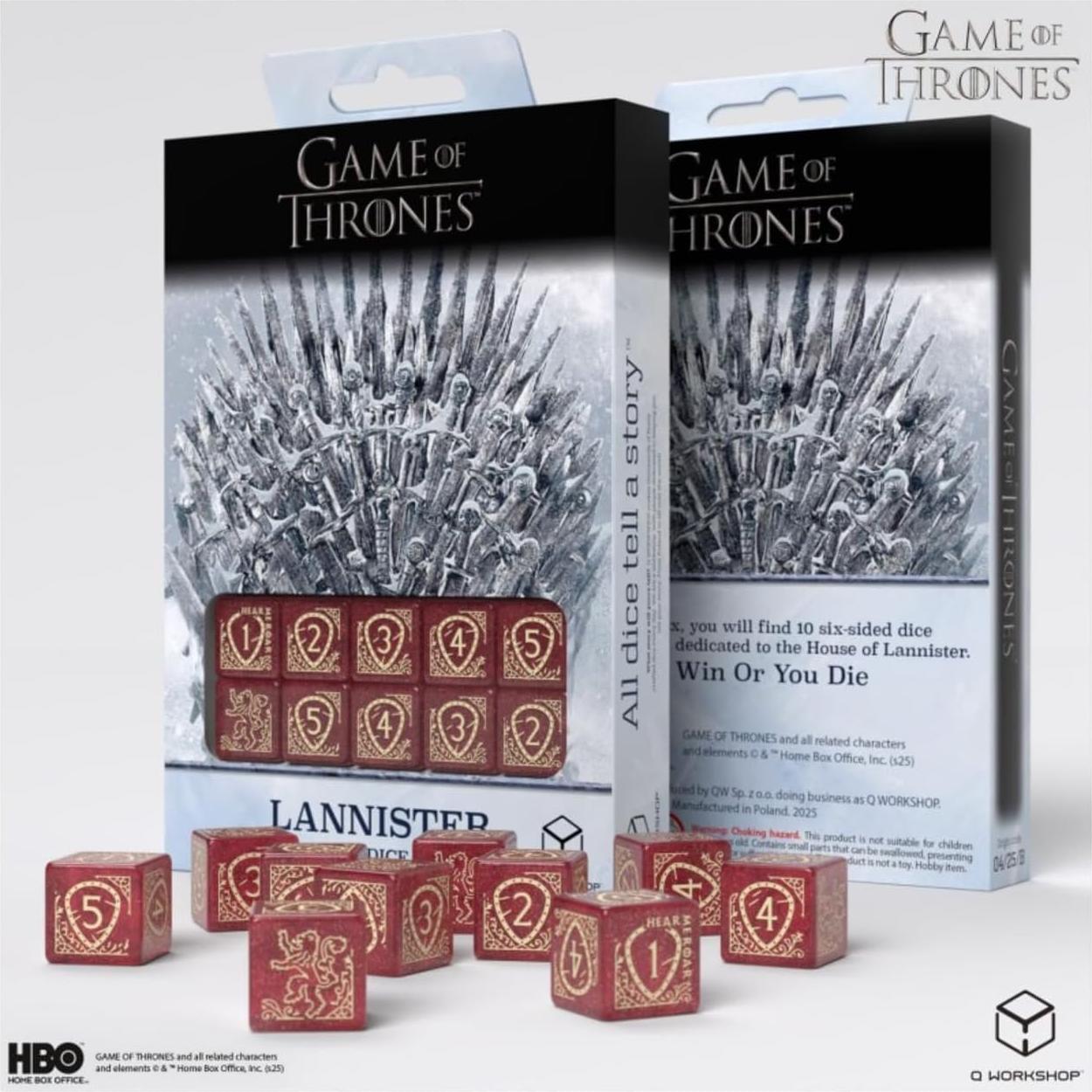 Juego de Dados Lannister 10xD6 Q-Workshop - Juego de Tronos