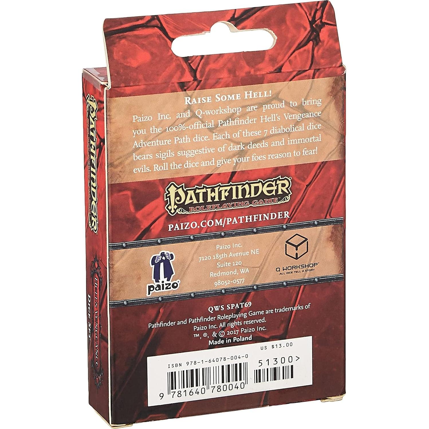 Dados RPG Ornamentados Q-Workshop Pathfinder Hell's Vengeance 7 Piezas