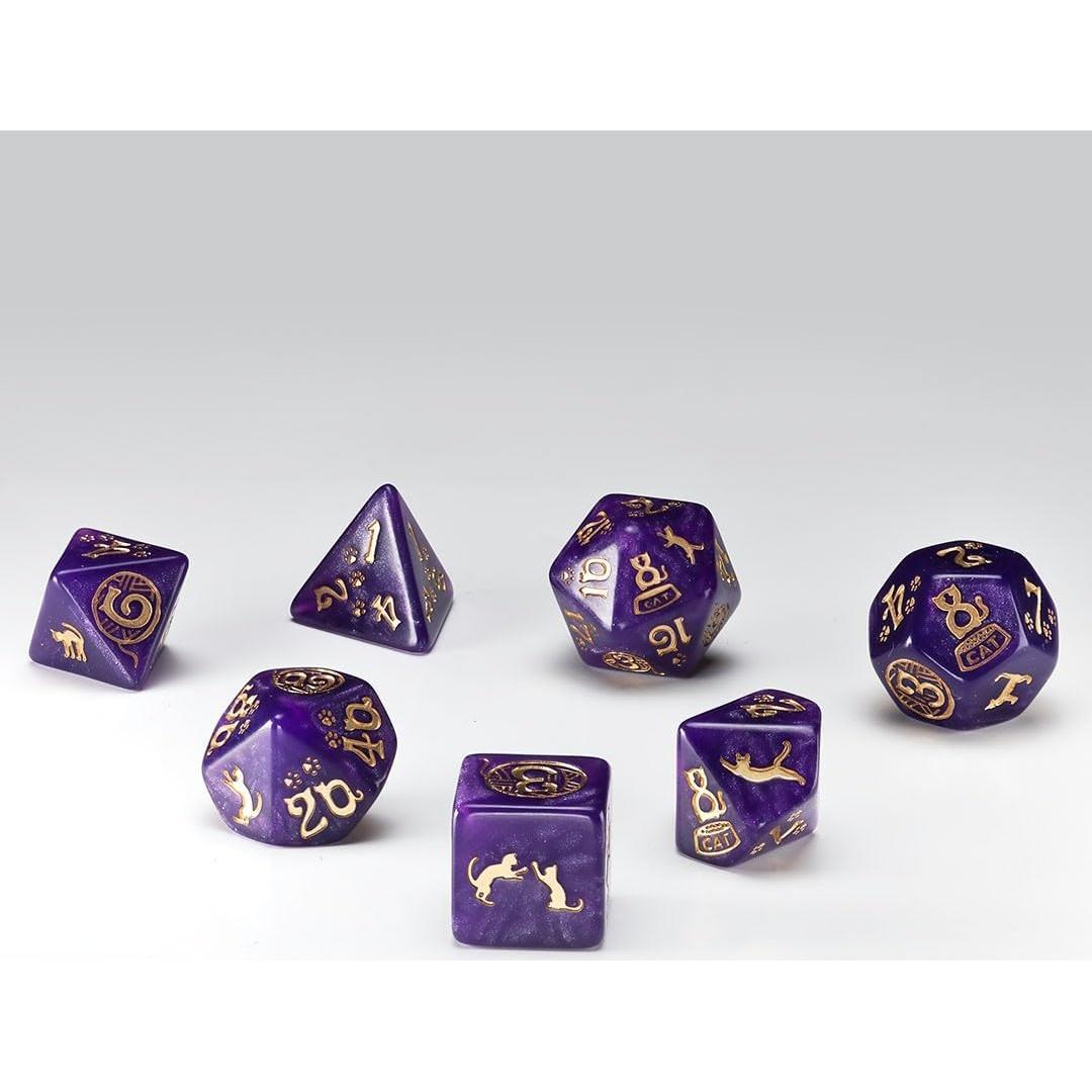 Juego de Dados de Gatos Q WORKSHOP Purrito 7 Dados Poliedros
