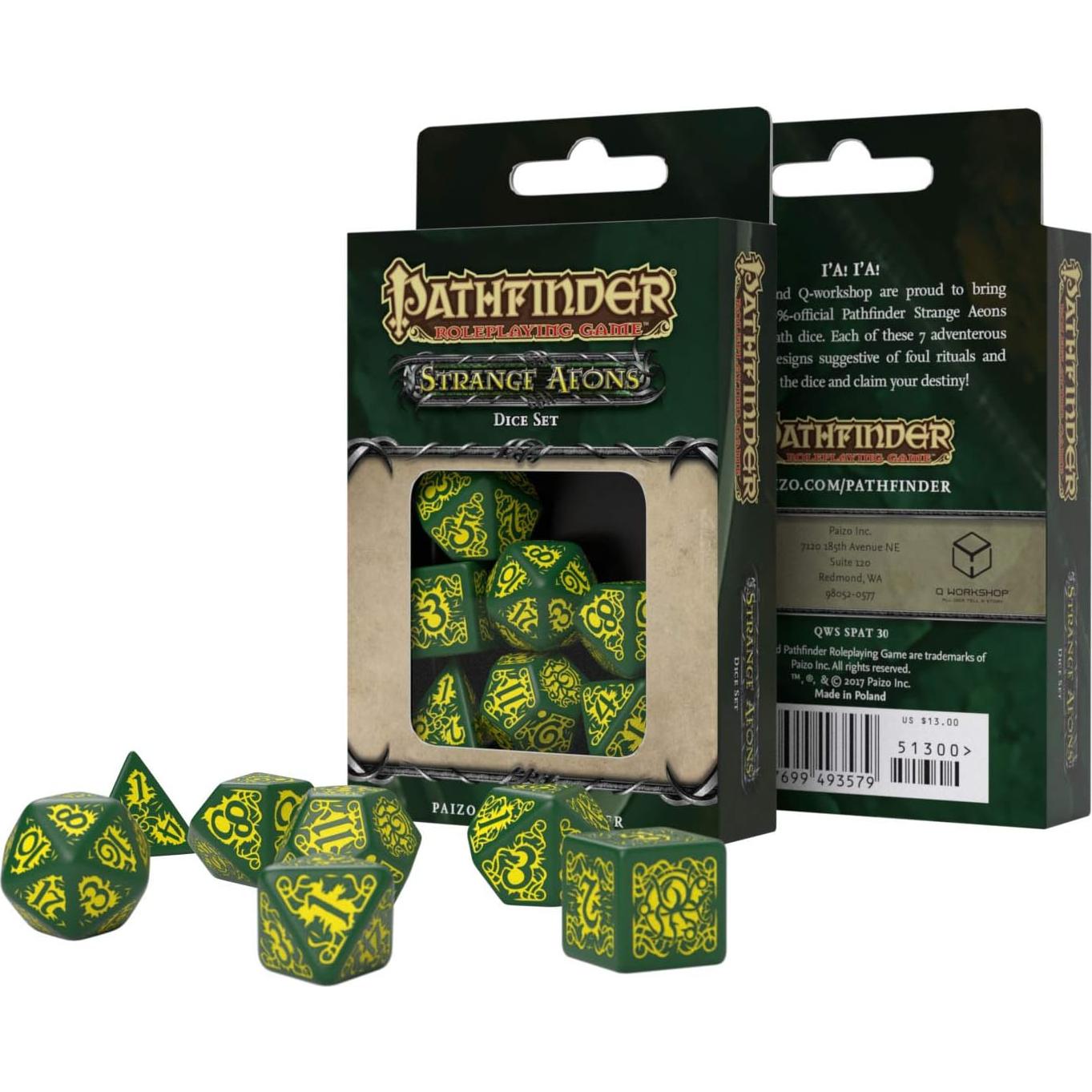 Conjunto de Dados Poliedricos Q WORKSHOP Pathfinder Strange Aeons 7 Piezas
