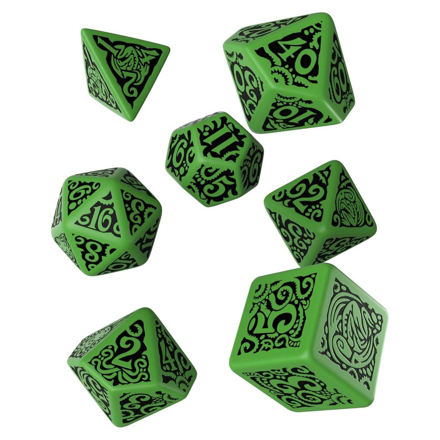 Conjunto de Dados Poliedricos Cthulhu Q WORKSHOP 7 Piezas