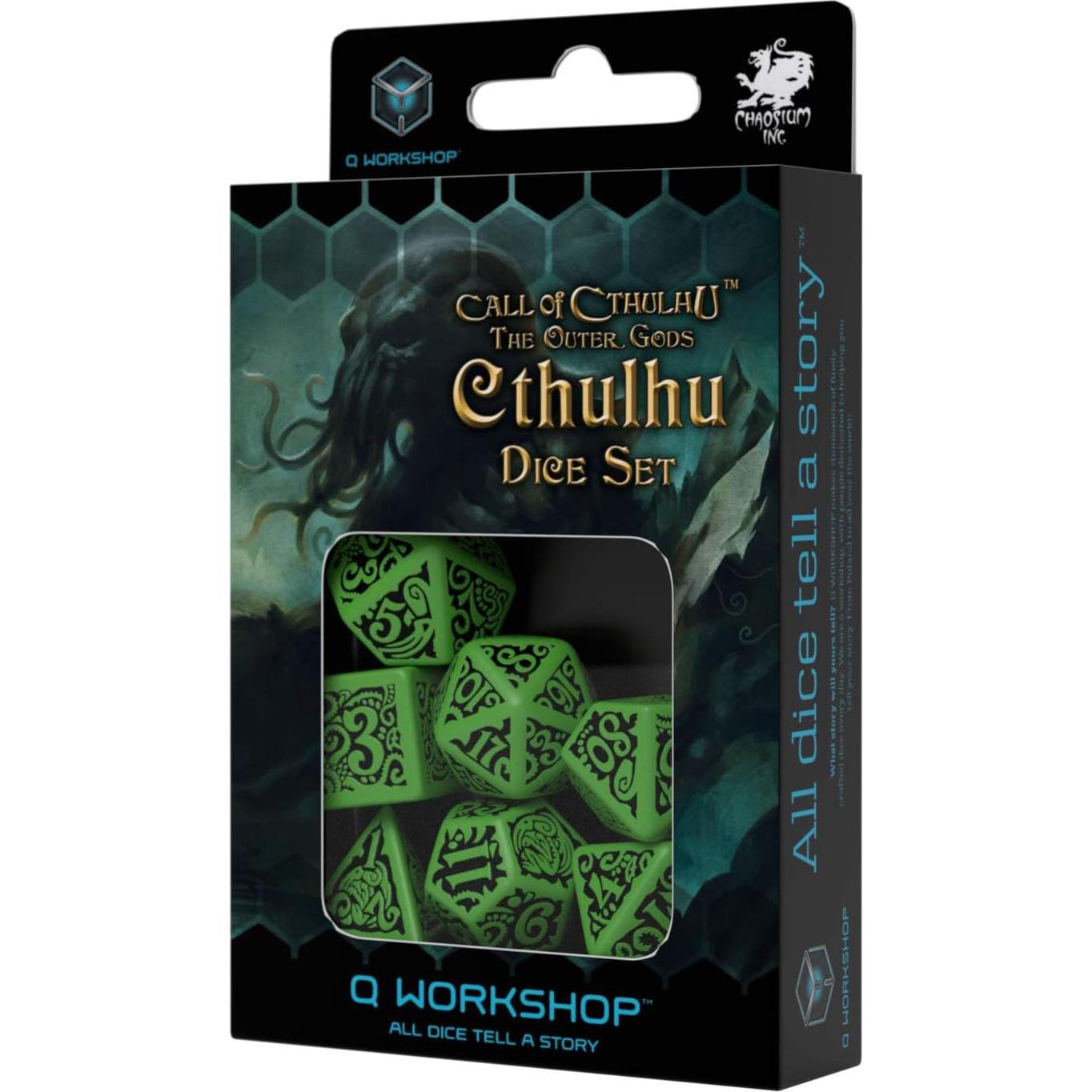 Conjunto de Dados Poliedricos Cthulhu Q WORKSHOP 7 Piezas