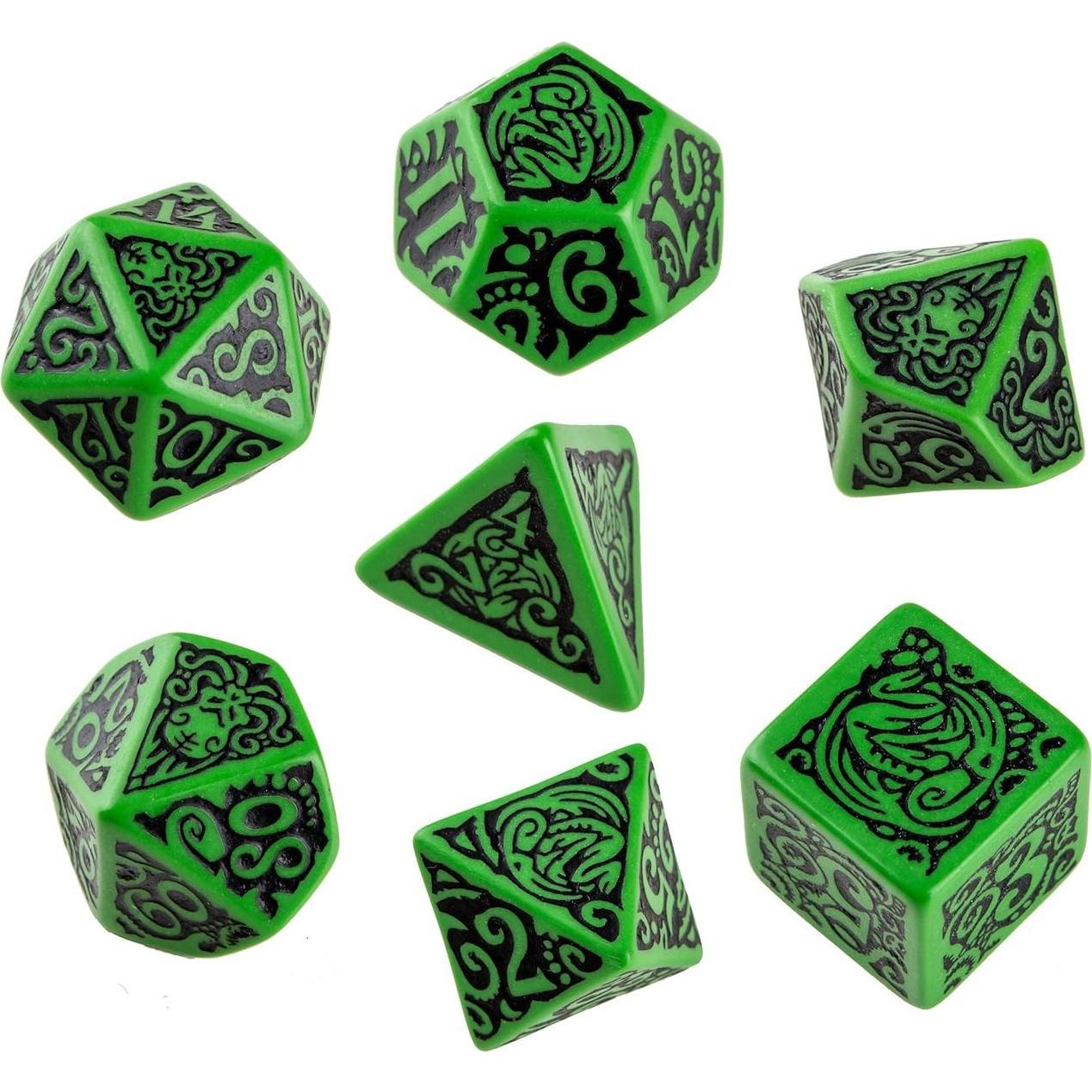 Conjunto de Dados Poliedricos Cthulhu Q WORKSHOP 7 Piezas