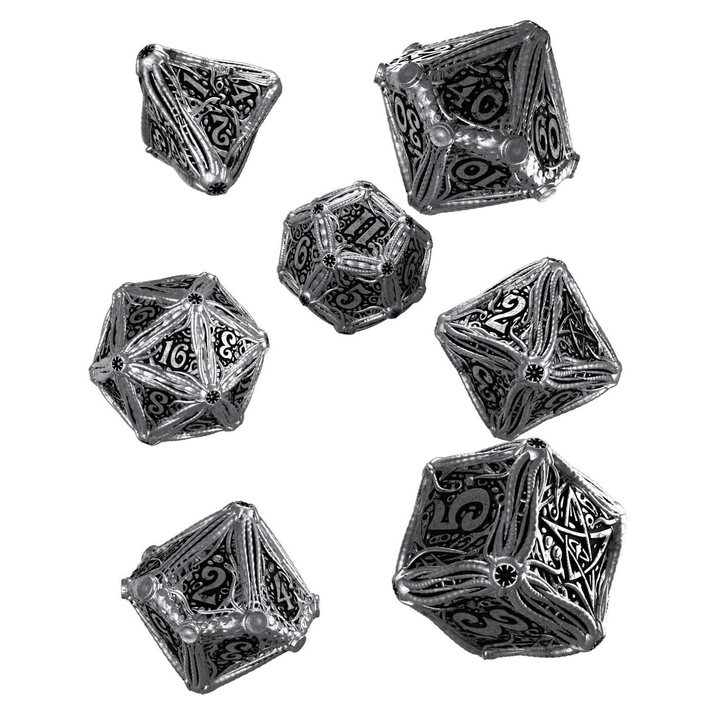 Juego de Dados de Metal Q WORKSHOP Call of Cthulhu 7 Piezas