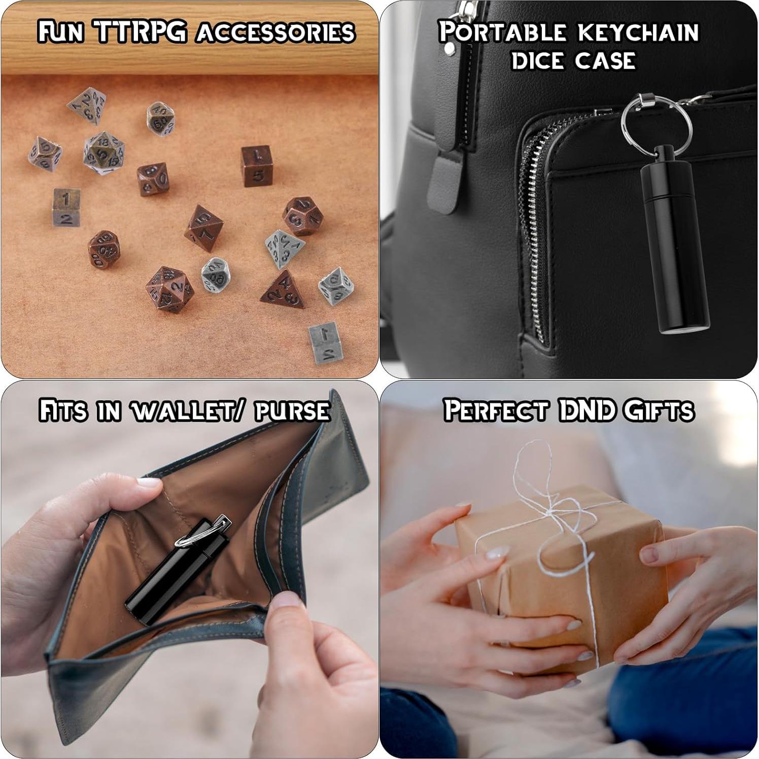 Conjunto de Dados Mini D&D Grevosea 21 Pcs Metal EDC