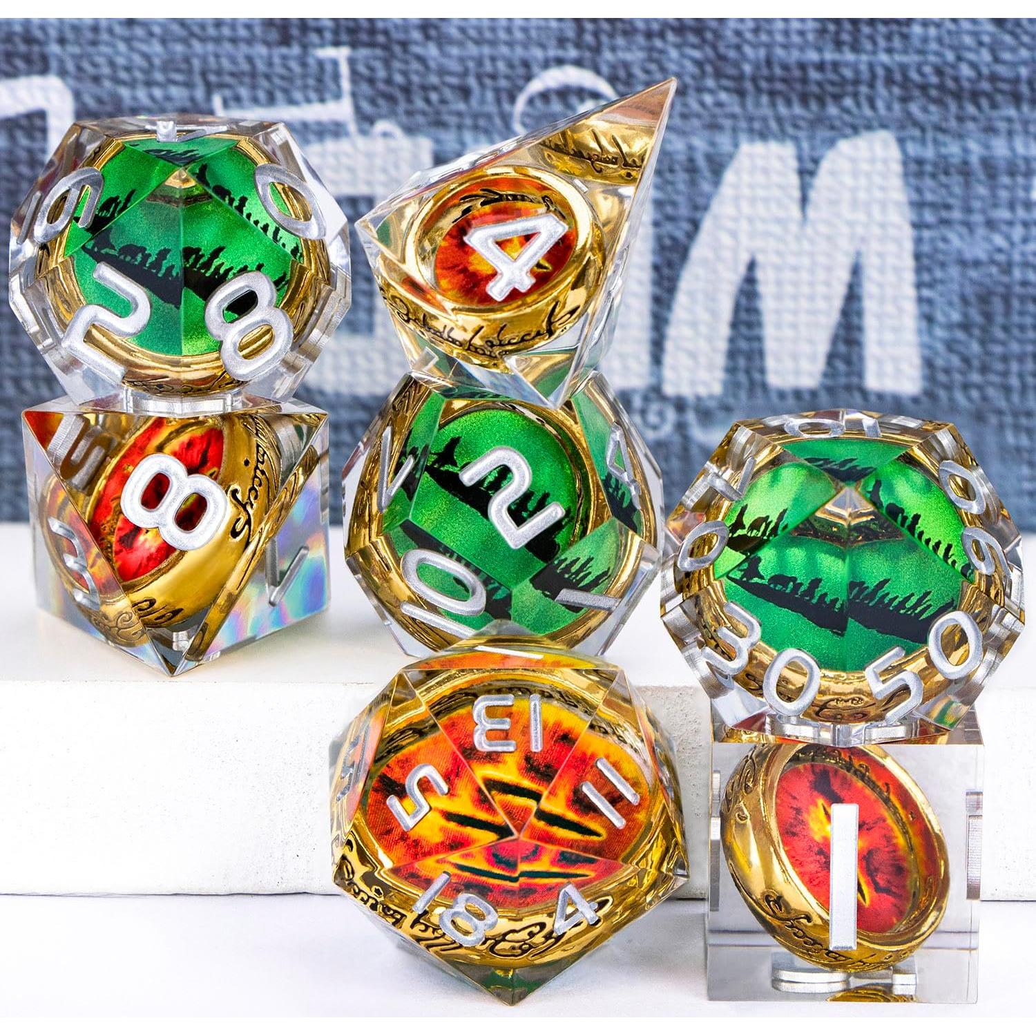 Conjunto de Dados Poliedricos DND ORIFANTOU con Caja - 7 Piezas